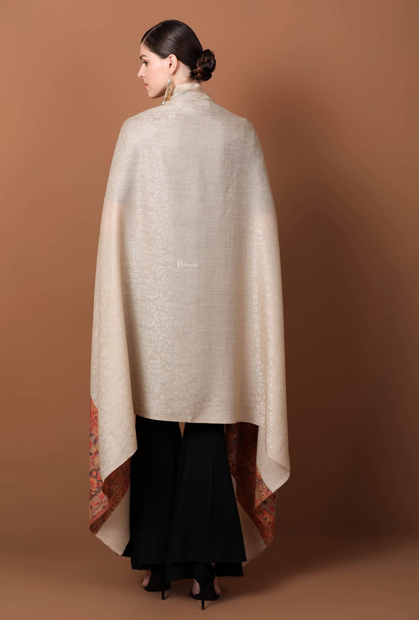 Pashtush India Shawl Pashtush Women's Wool Soft Wool Cashmere Blended Shawl with Kaani Weave Palla