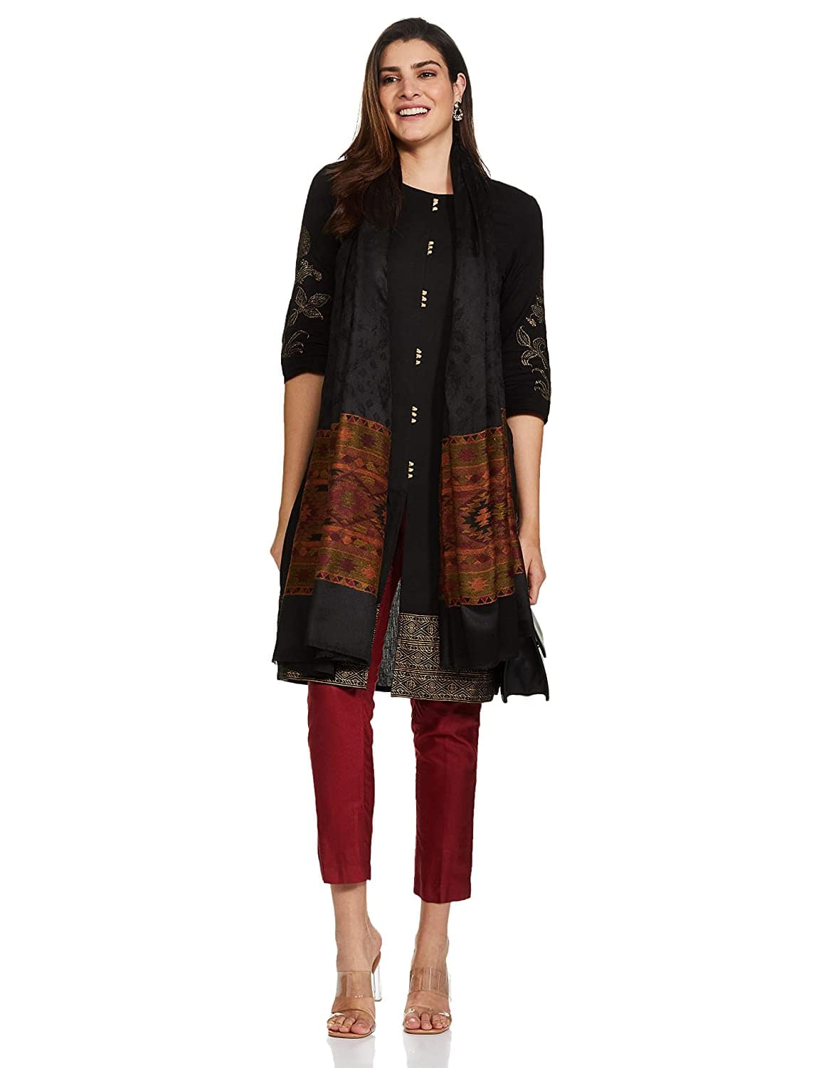 Pashtush India 100x200 Pashtush Women's Wool Soft Wool Cashmere Blended Shawl with Kaani Weave Palla