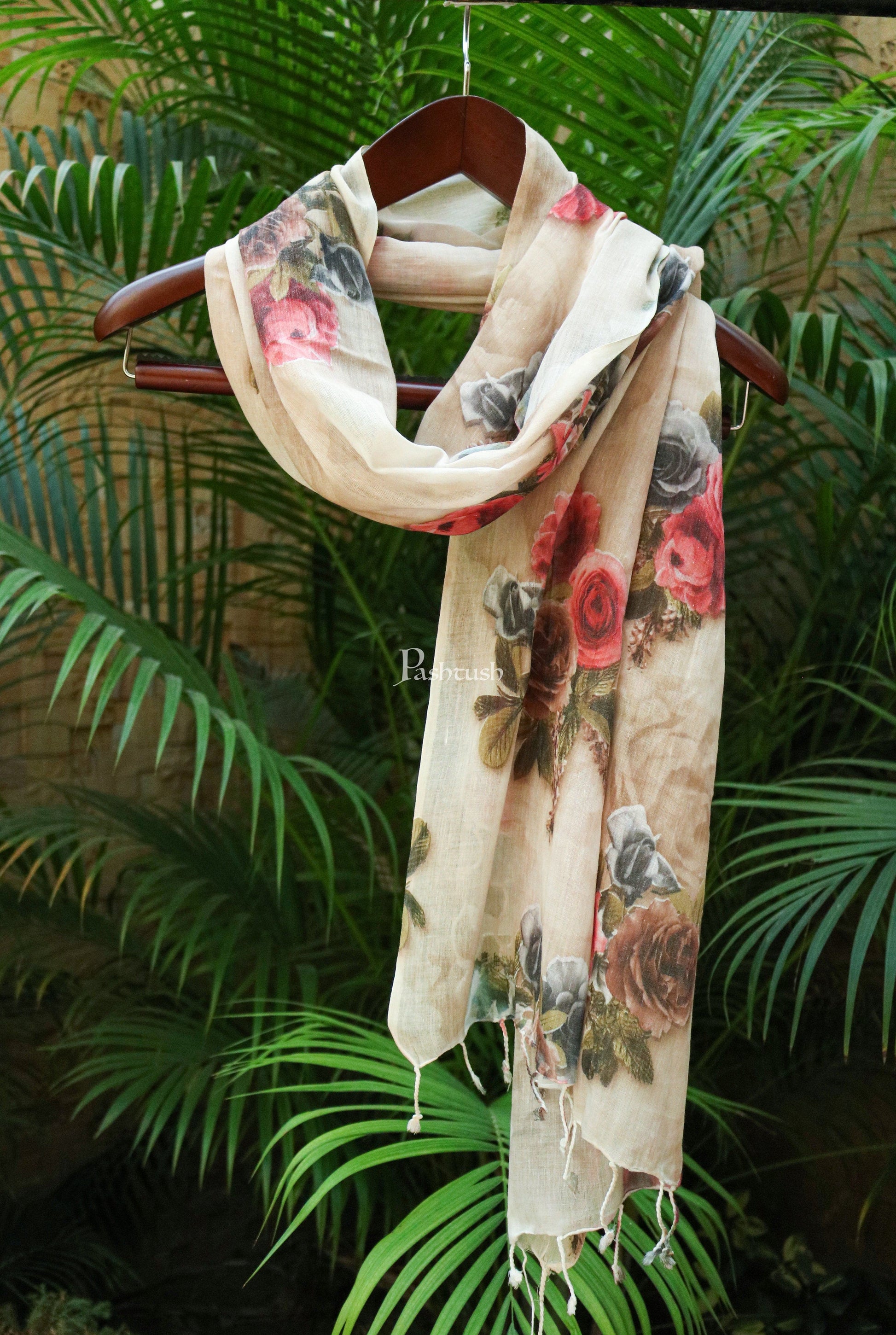 Pashtush India Womens Stoles and Scarves Scarf Pashtush women stole, Floral Fashion design, Multicolour