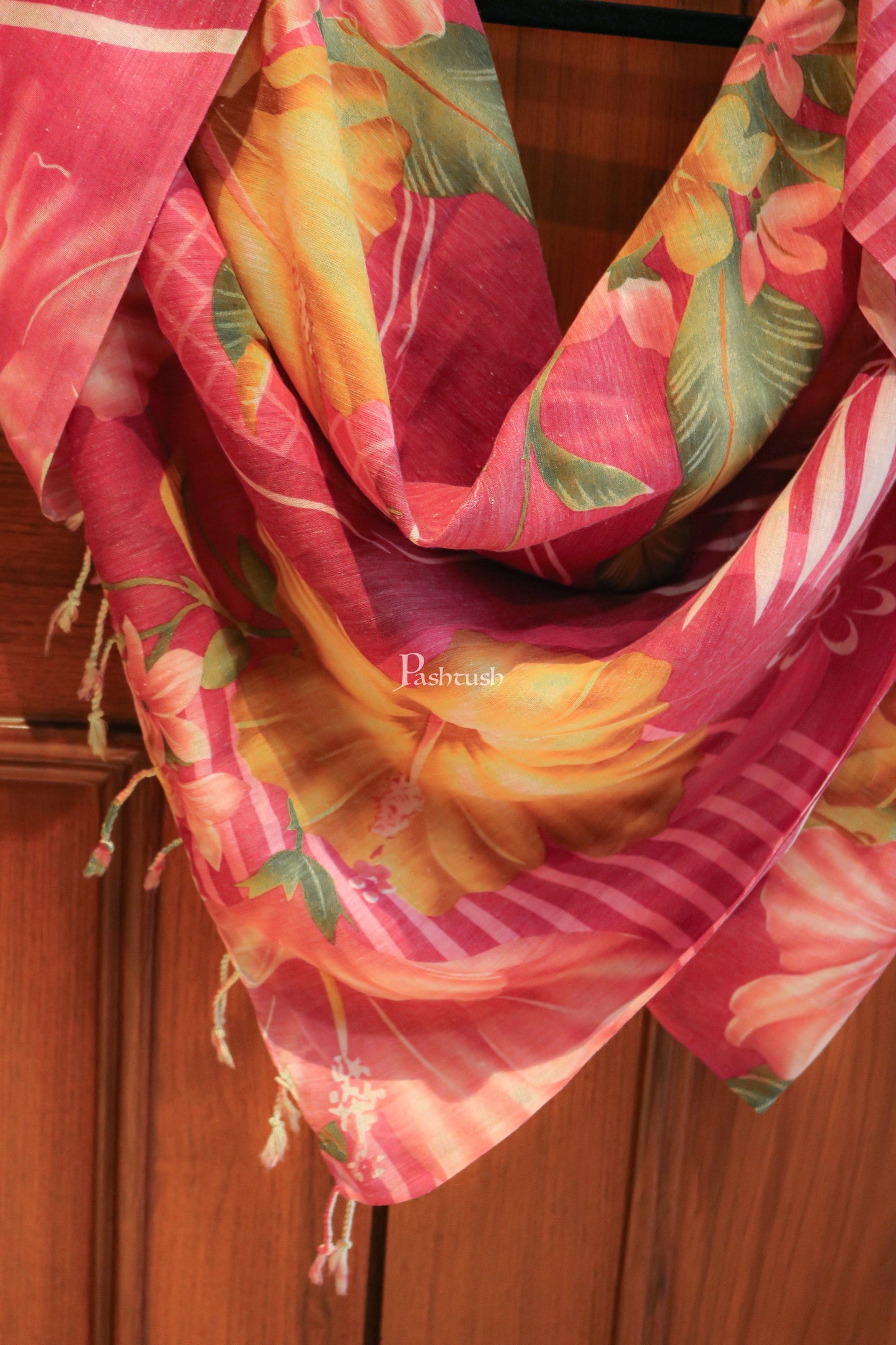 Pashtush India Womens Stoles and Scarves Scarf Pashtush women stole, Floral Fashion design, Multicolour