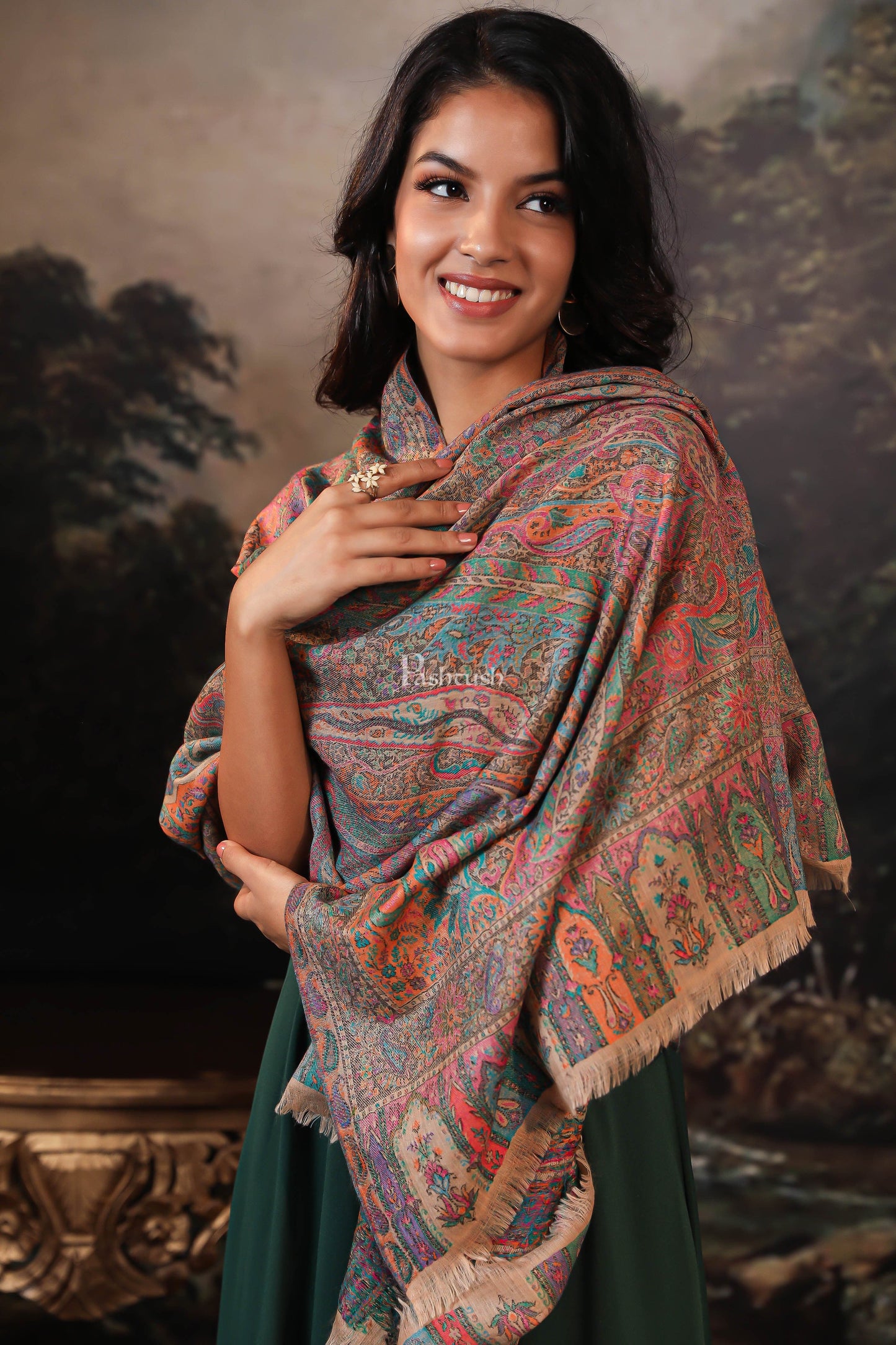 Pashtush India Womens Stoles and Scarves Scarf Pashtush women stole, multi color
