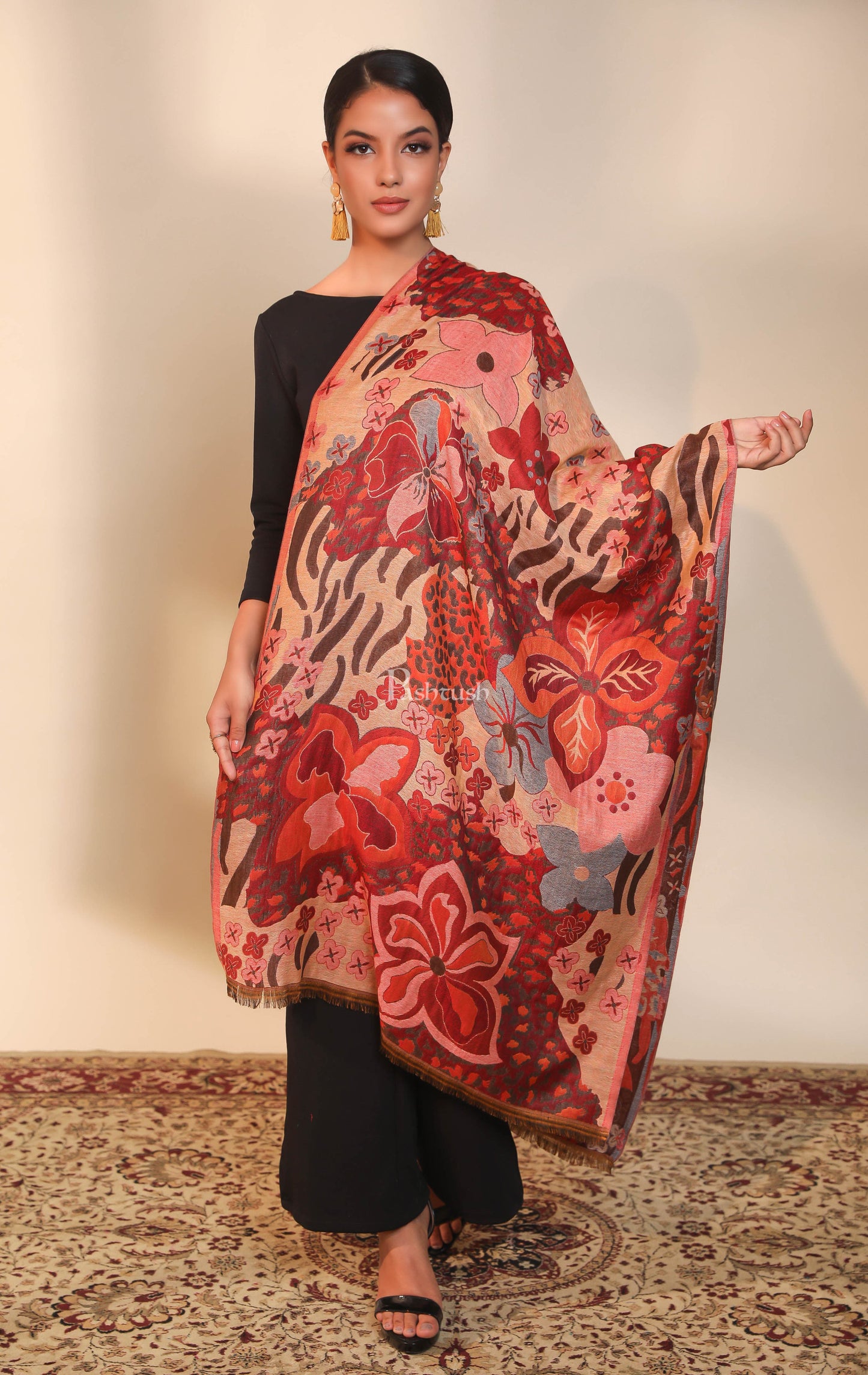 Pashtush India Womens Stoles and Scarves Scarf Pashtush women stole, multi color