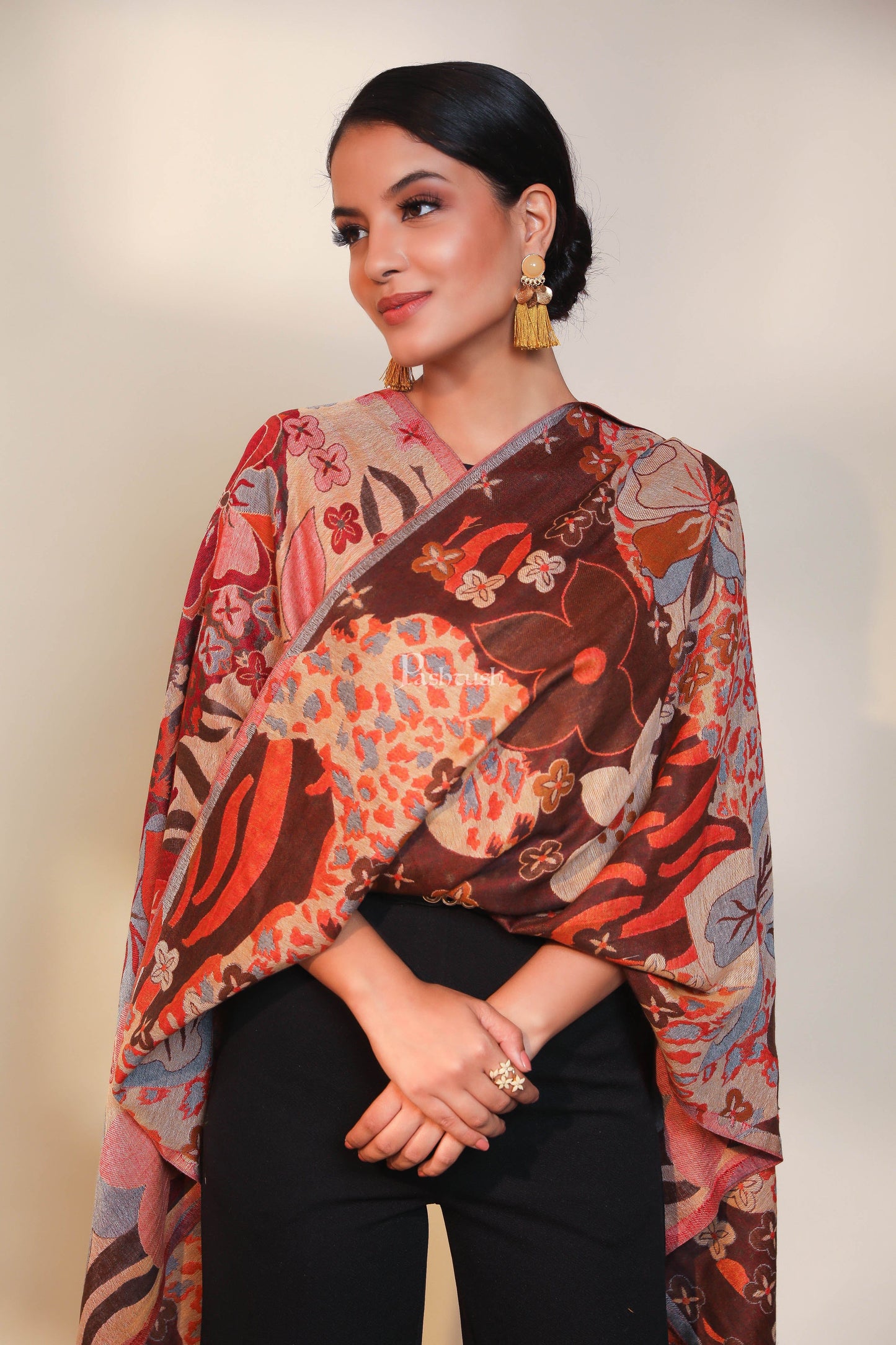 Pashtush India Womens Stoles and Scarves Scarf Pashtush women stole, multi color