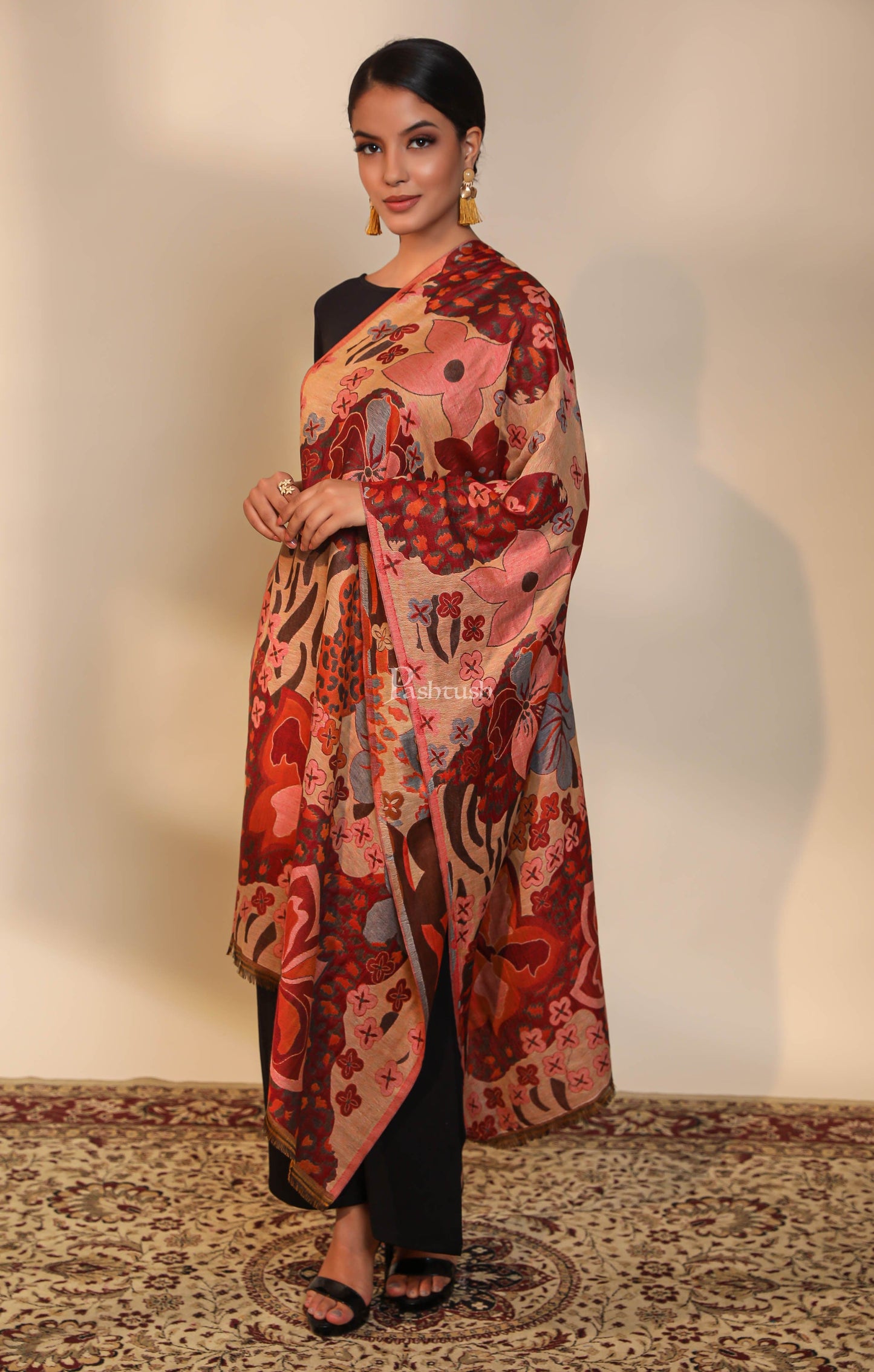 Pashtush India Womens Stoles and Scarves Scarf Pashtush women stole, multi color