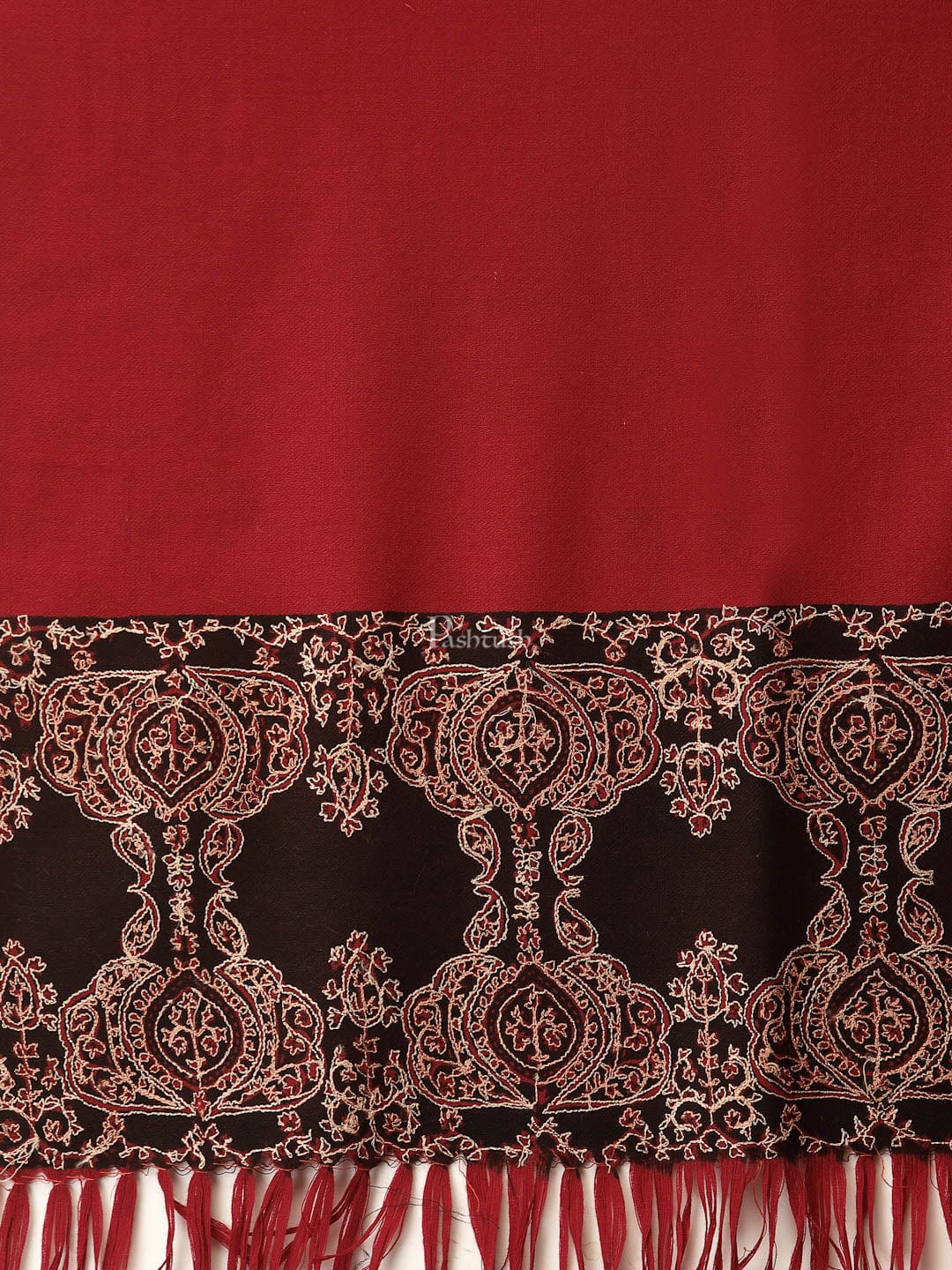 Pashtush India Womens Shawls Pashtush Womens 100% Hand Embroidery Shawl Woollen Kingri