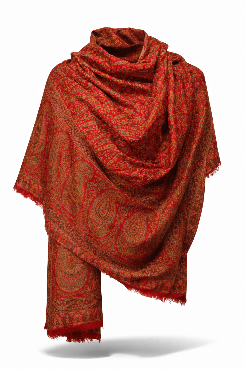 Pashtush India Womens Shawls Pashtush Womens 100% Pure Wool With Woolmark Certificate Stole, Ethnic Paisley Weave Soft And Warm Design, Maroon