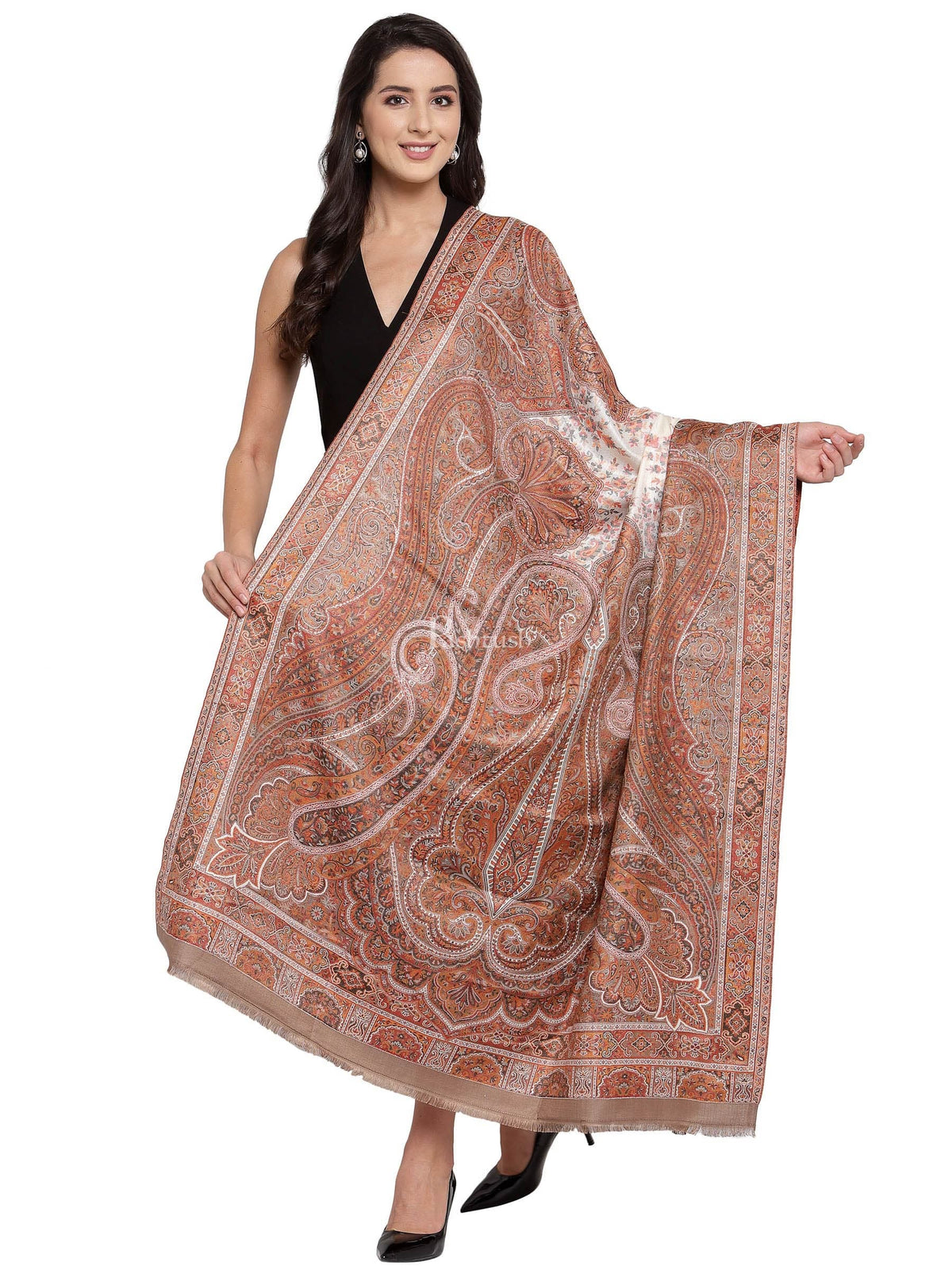 Pashtush India Womens Shawls Pashtush Womens Antique Heritage Design, Jamawar Ethnic Shawl