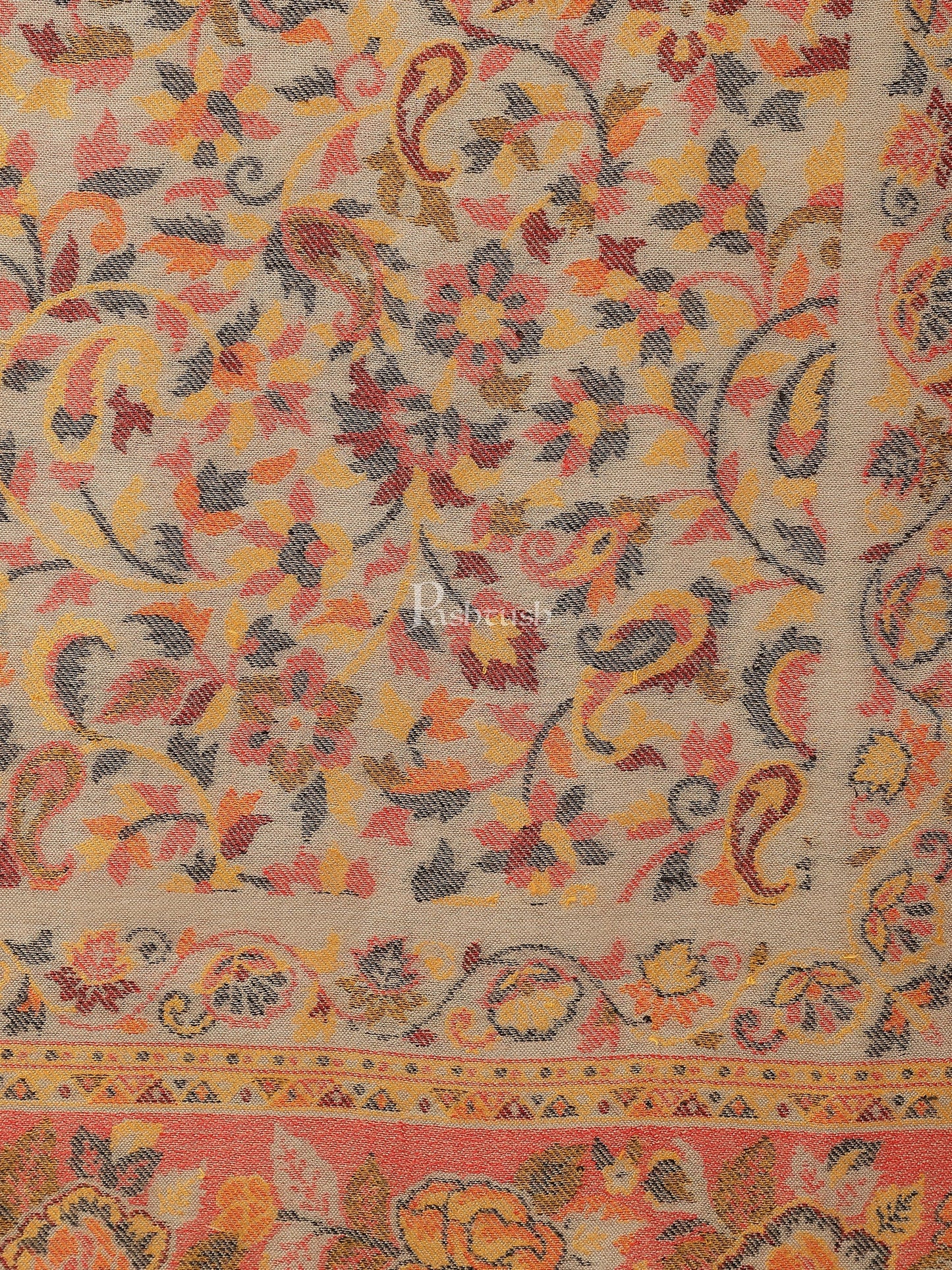 Pashtush India Womens Shawls Pashtush womens bamboo shawl Woven Ethnic Design, Beige