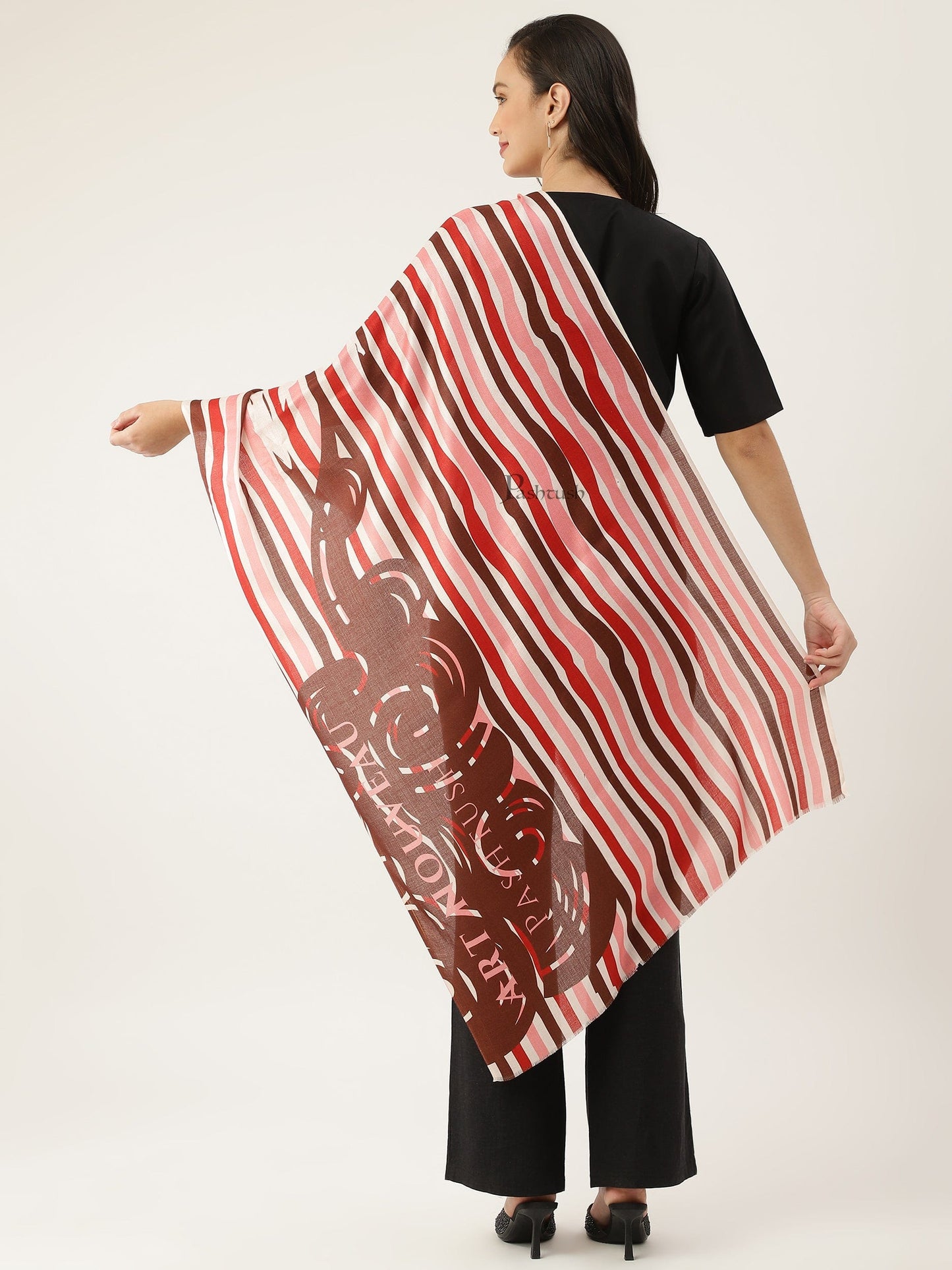 Pashtush India Womens Stoles and Scarves Scarf Pashtush womens Bamboo stole , Dutch Impasto Art, Printed, Multicolour