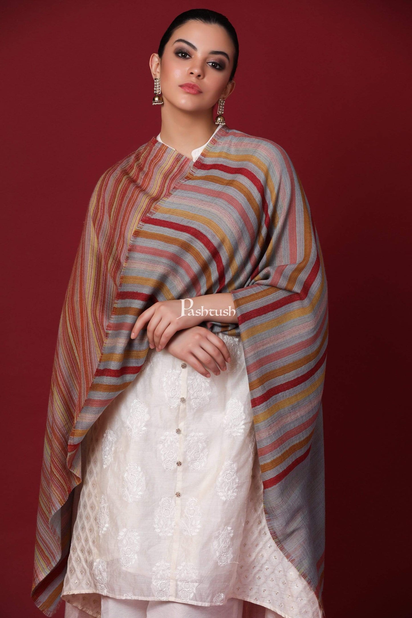 Pashtush Store Stole Pashtush Womens Cashmere and Wool Scarf, Sunkissed Hues