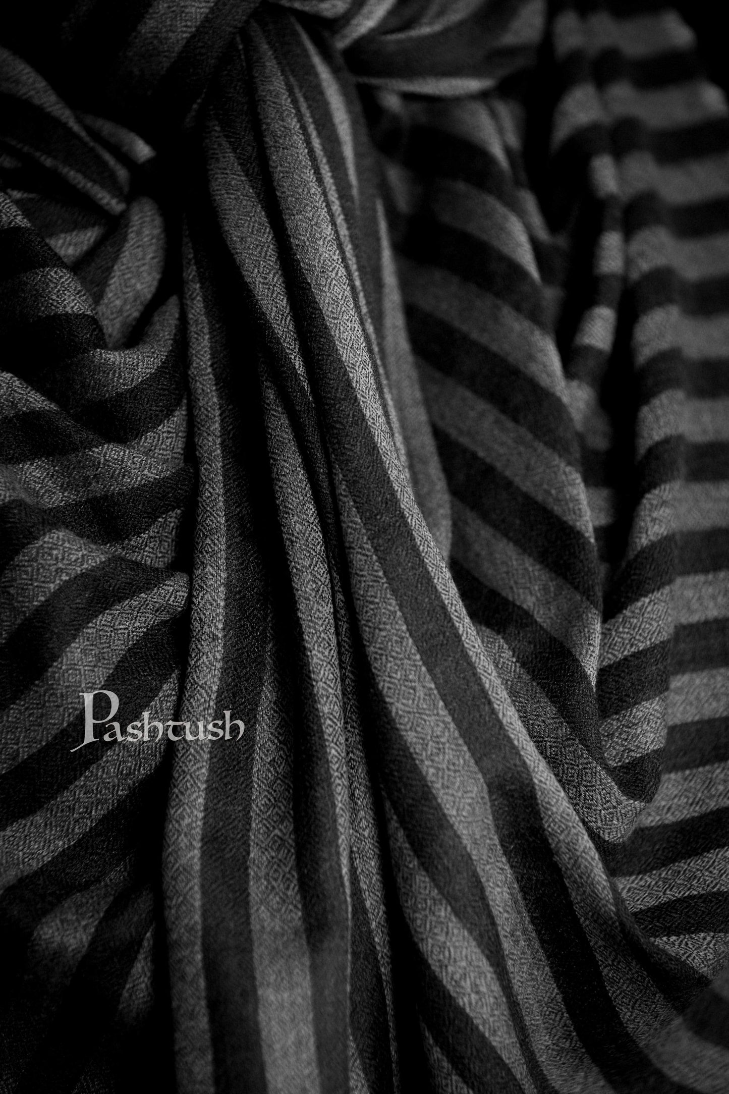 Pashtush Store Stole Pashtush Womens Cashmere and Wool Blended Scarf, Monotone Black