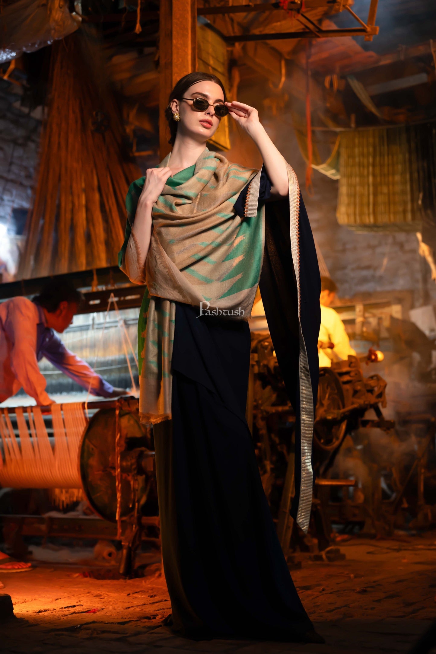 Pashtush India Womens Stoles and Scarves Scarf Pashtush Womens Cashmere Stole, Design, Multicolour