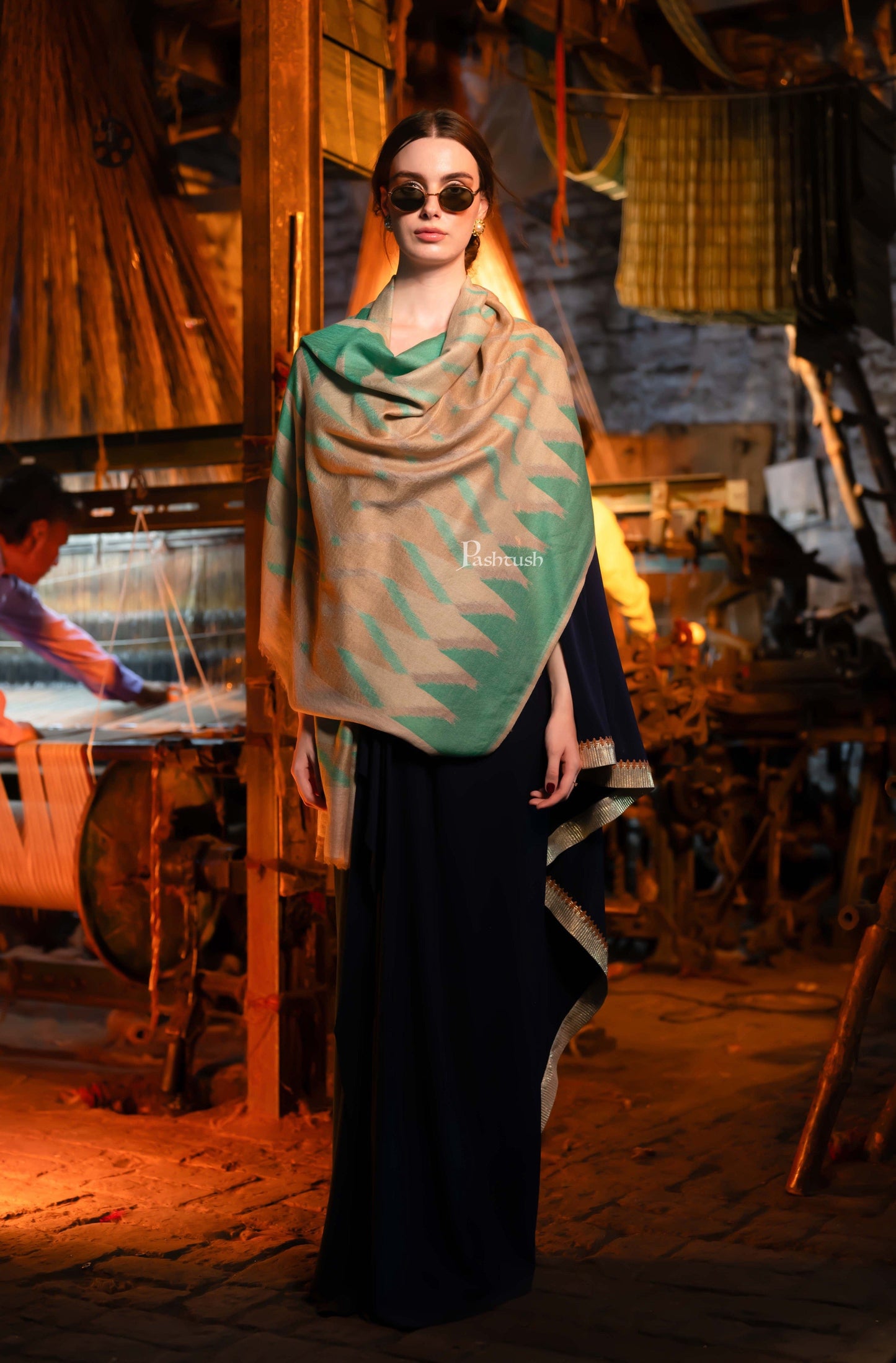 Pashtush India Womens Stoles and Scarves Scarf Pashtush Womens Cashmere Stole, Design, Multicolour