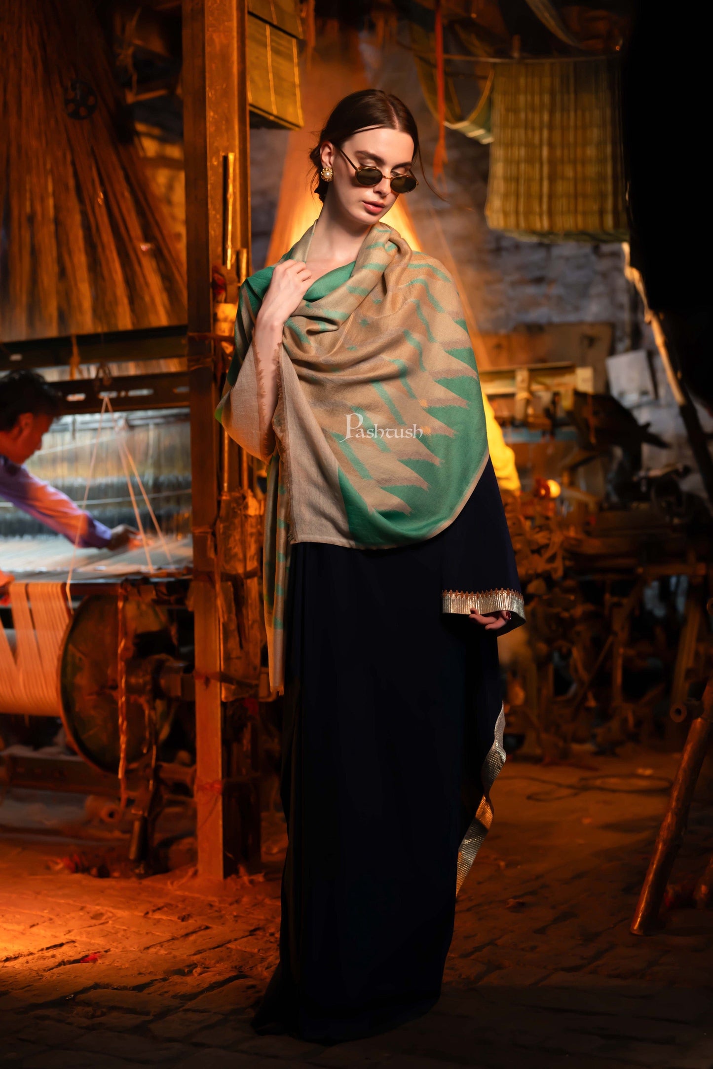 Pashtush India Womens Stoles and Scarves Scarf Pashtush Womens Cashmere Stole, Design, Multicolour