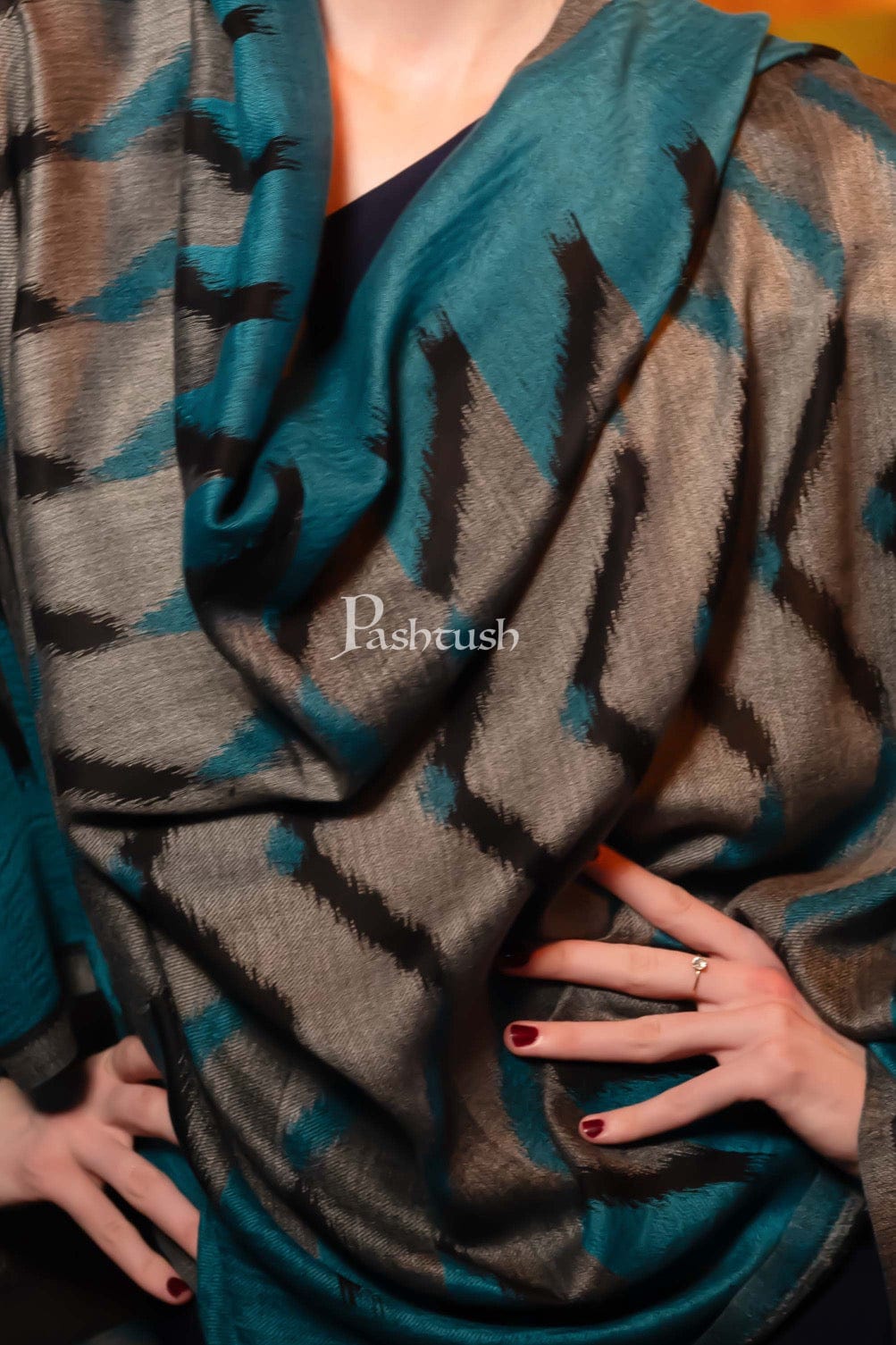 Pashtush India Womens Stoles and Scarves Scarf Pashtush Womens Cashmere Stole, Design, Multicolour