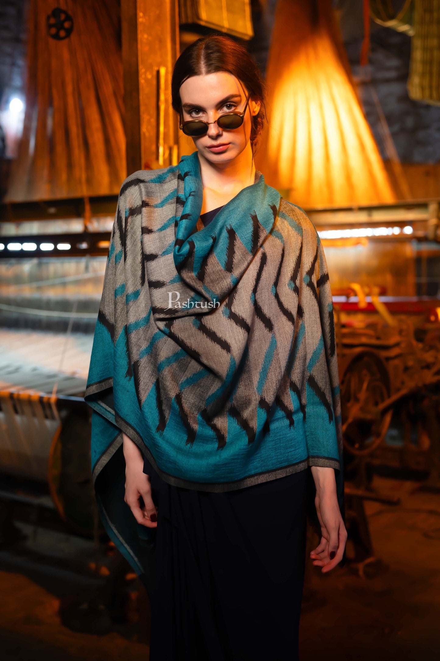 Pashtush India Womens Stoles and Scarves Scarf Pashtush Womens Cashmere Stole, Design, Multicolour