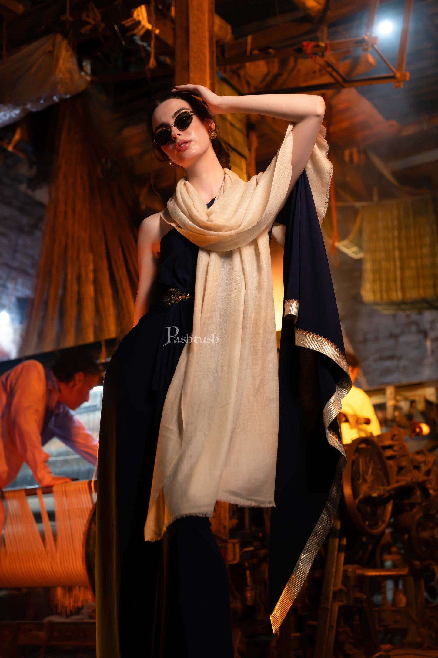 Pashtush India Womens Stoles and Scarves Scarf Pashtush Womens Cashmere Stole, Design, Multicolour