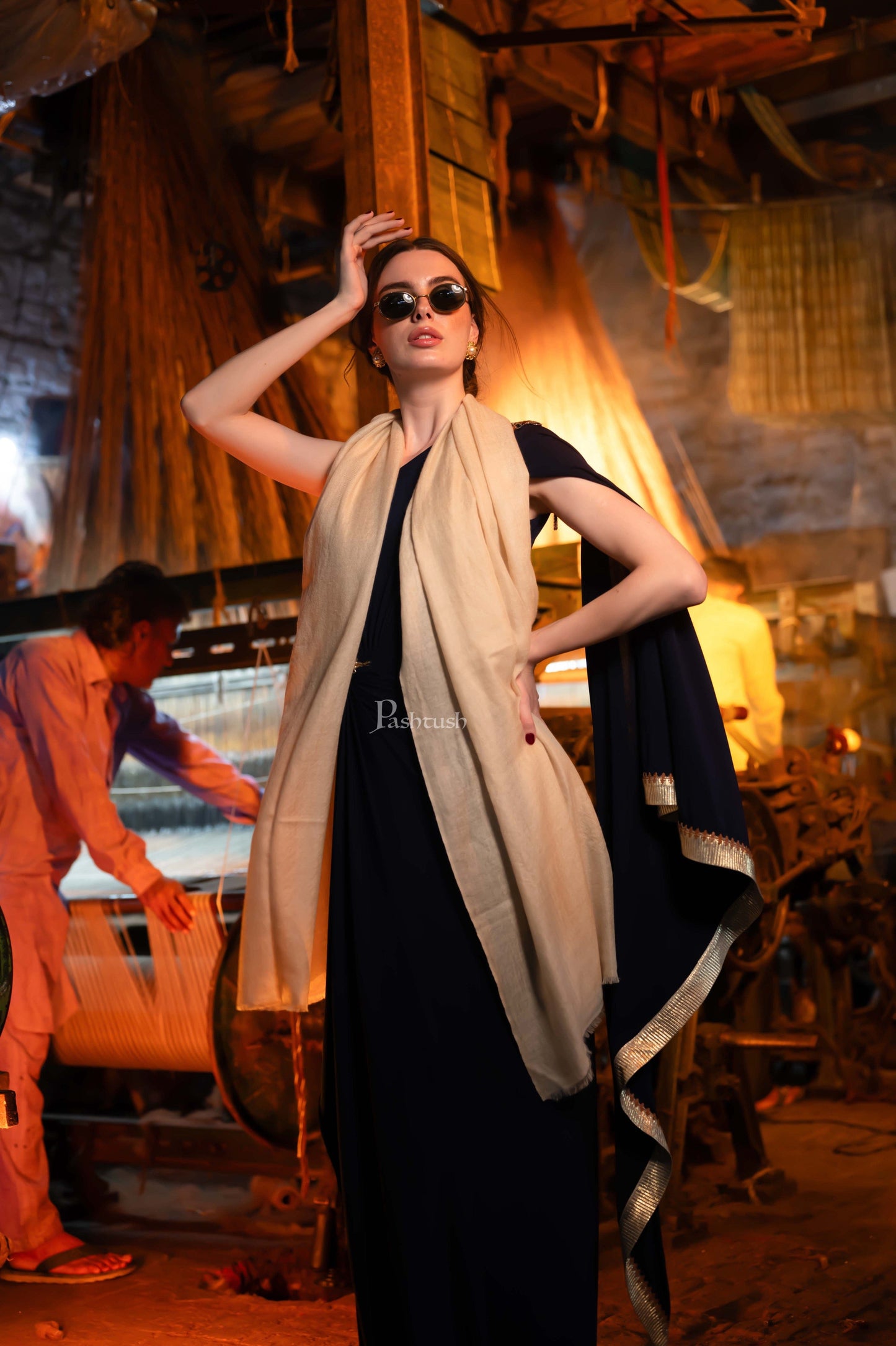 Pashtush India Womens Stoles and Scarves Scarf Pashtush Womens Cashmere Stole, Design, Multicolour