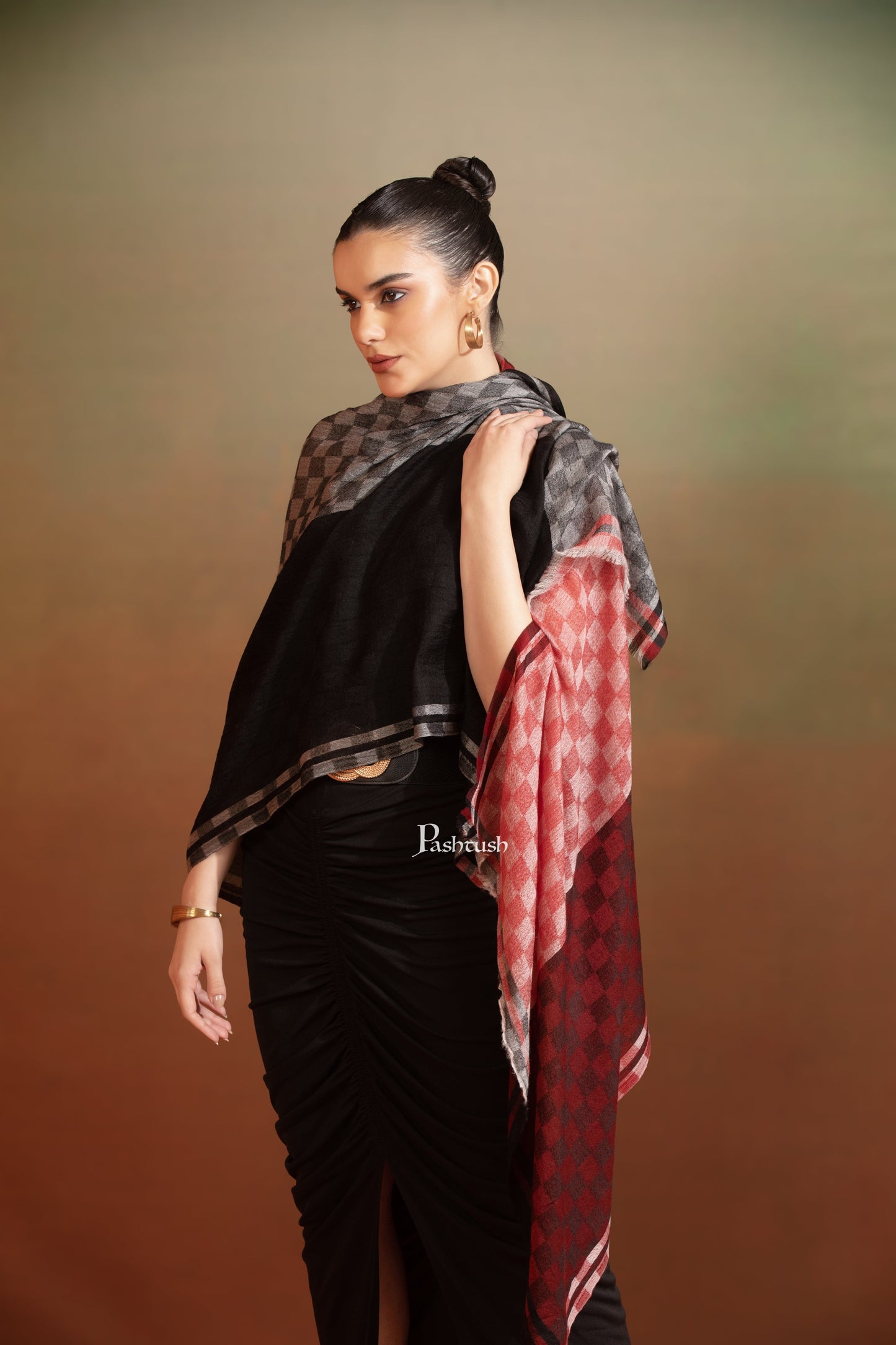 Pashtush India Womens Stoles and Scarves Scarf Pashtush Womens Cashmere Stole, Design, Multicolour