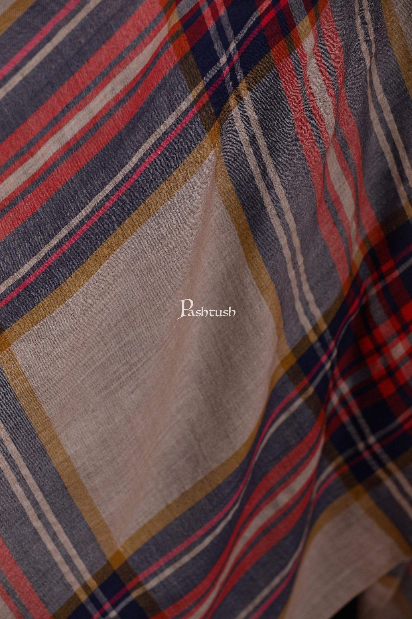Pashtush Store Stole Pashtush Womens Cashmere and Wool Blended Checkered Scarf