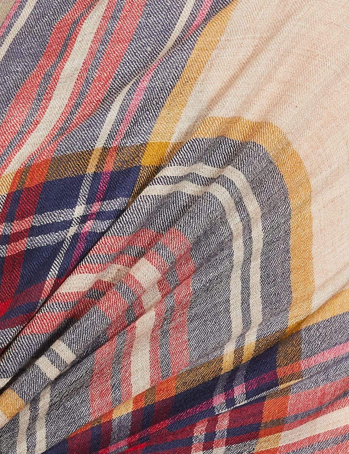 Pashtush India 70x200 PASHTUSH WOMENS CASHMERE WOOL CHECKERED SCARF