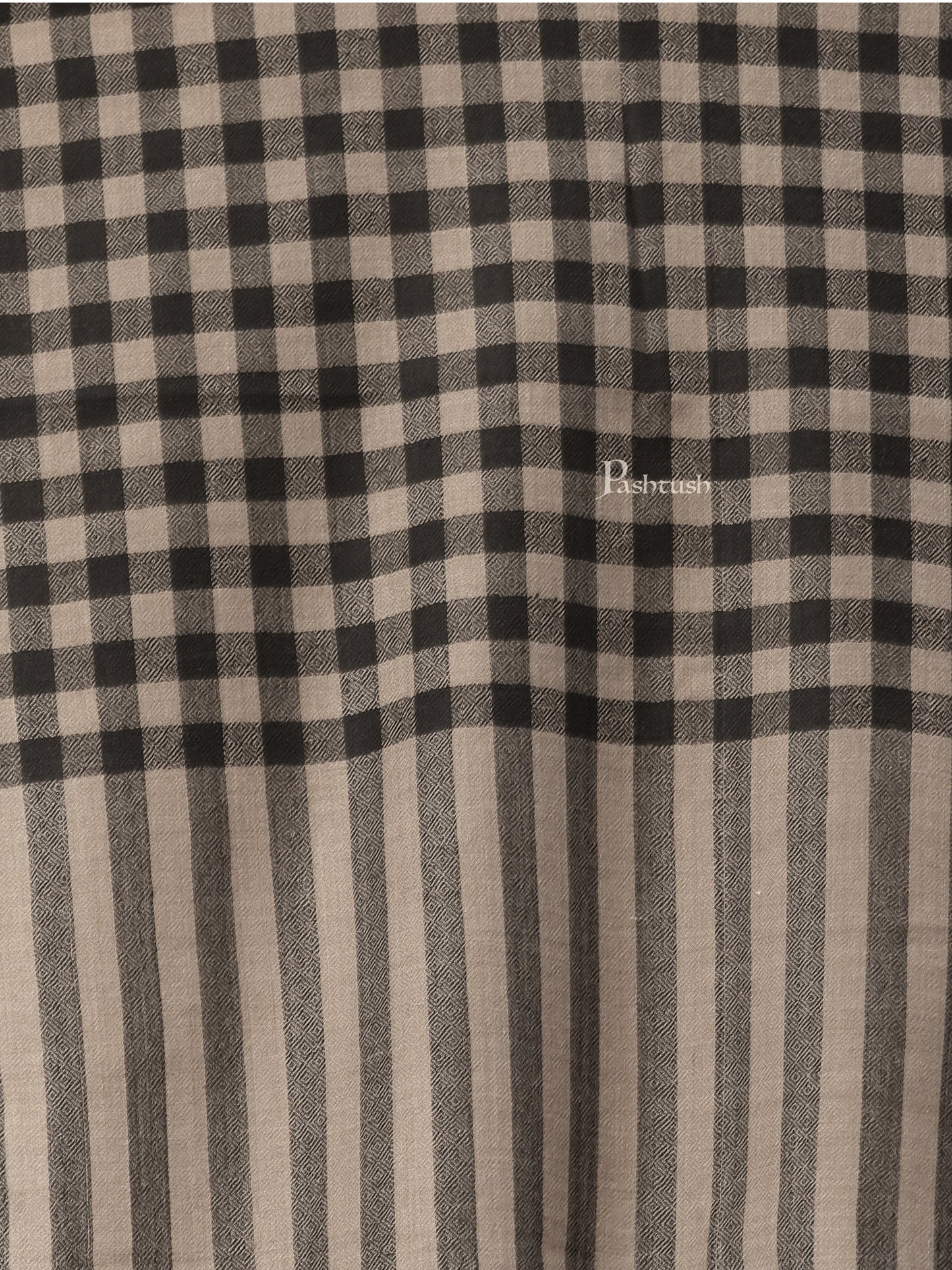 Pashtush India Womens Shawls Pashtush Womens Checkered Shawl, In Extra Soft Fine Wool, Large Size