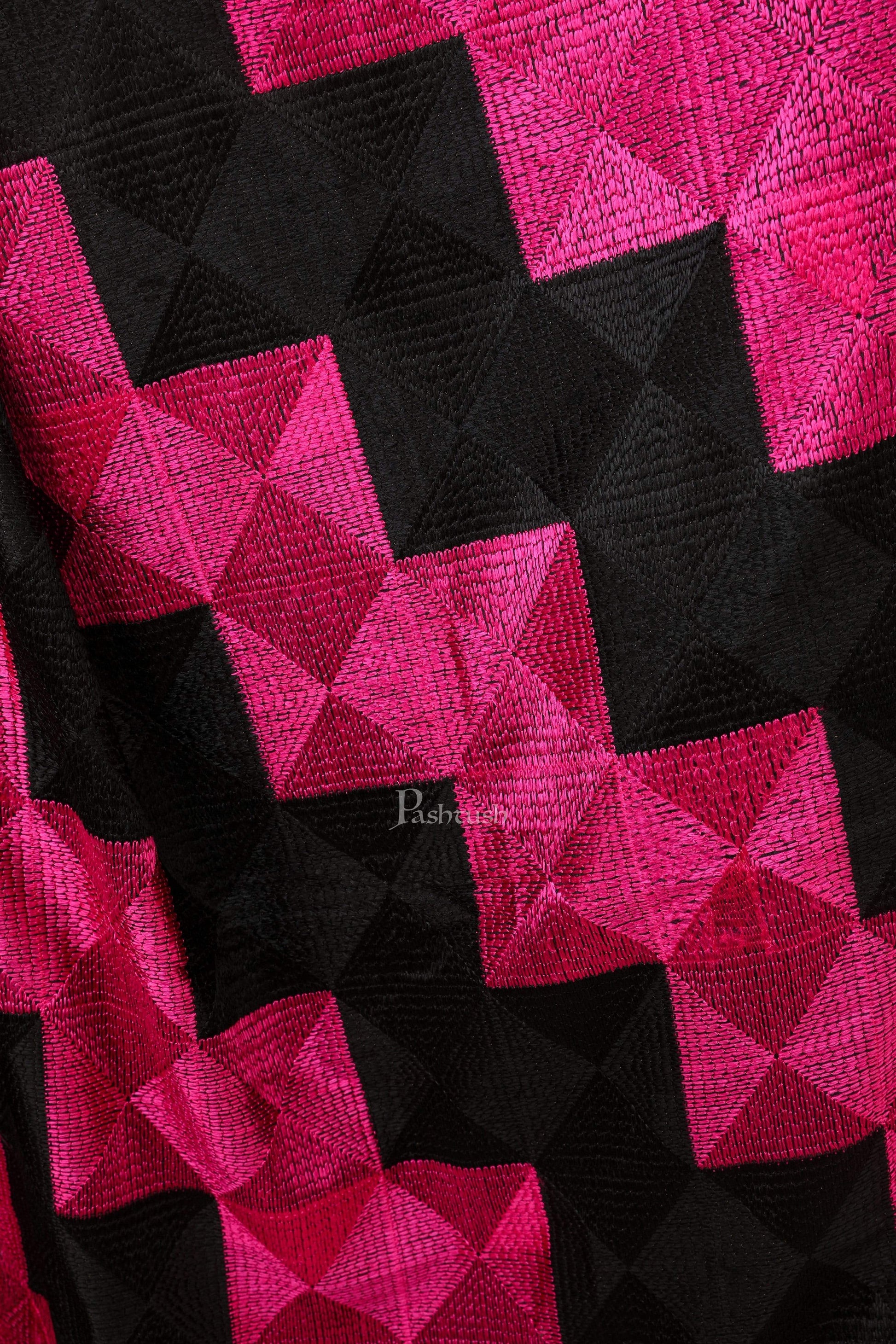 Pashtush India 114x228 Pashtush Womens Chiffon Dupatta with Multicoloured Embroidery, Phulkari