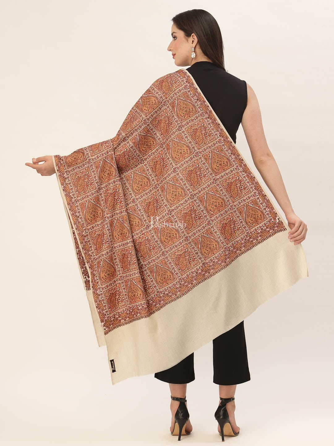 Pashtush India Womens Shawls Pashtush Womens Embroidery Jaal Jamawar Shawl, Intricate Heritage Collection