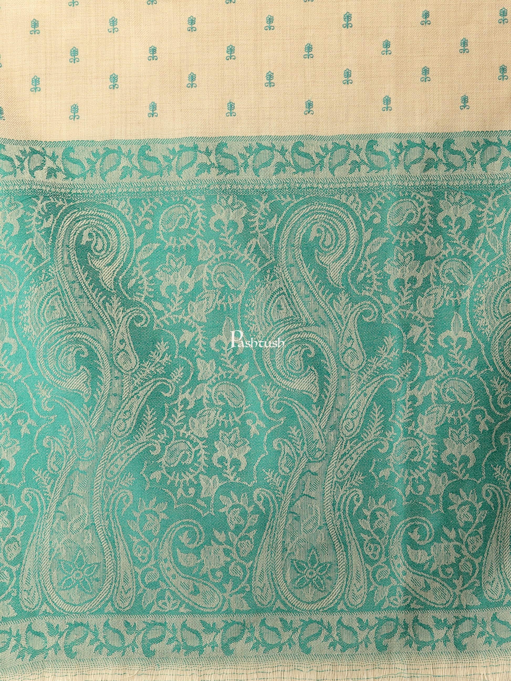 Pashtush India Womens Shawls Pashtush Womens Embroidery Shawl, Jacquard Palla, Fine Wool