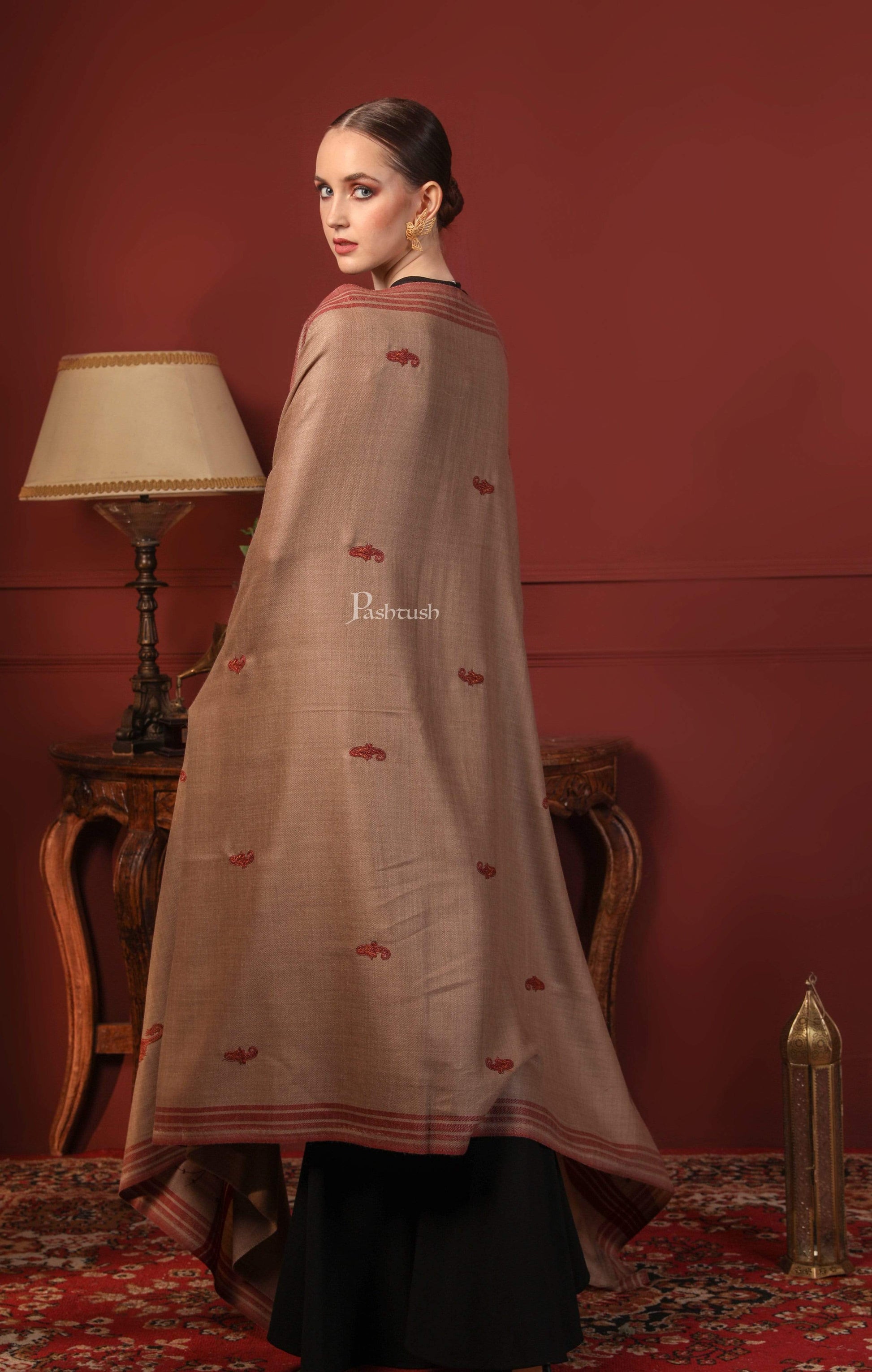 Pashtush India 114x228 Pashtush Womens Embroidery Shawl, Large and Warm