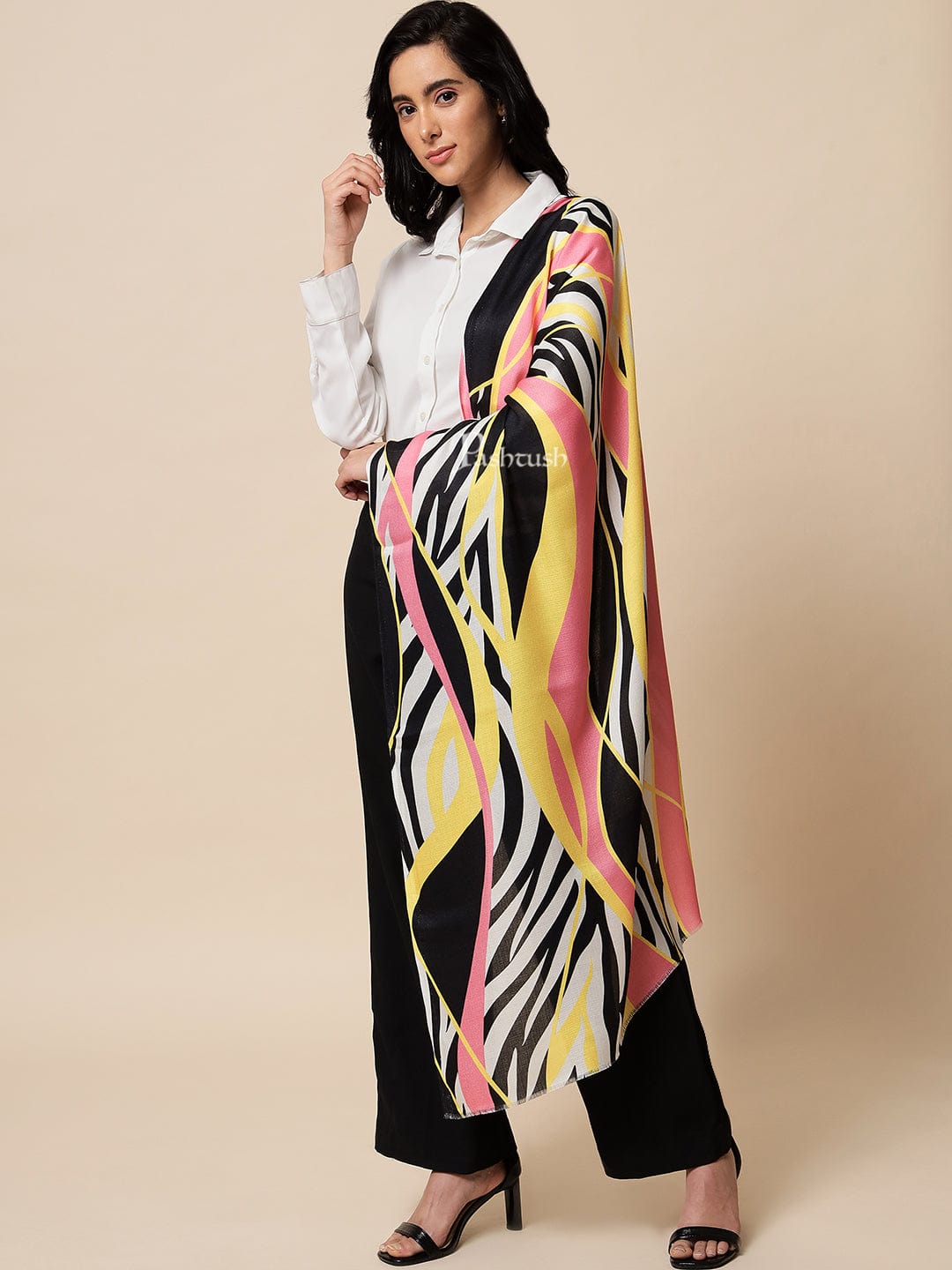 Pashtush India Womens Stoles and Scarves Scarf Pashtush Womens Extra Fine Soft Bamboo Stole, Multicolour