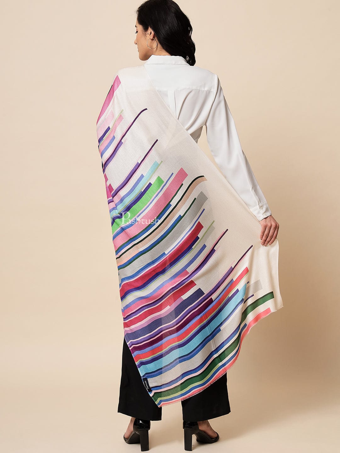 Pashtush India Womens Stoles and Scarves Scarf Pashtush Womens Extra Fine Soft Bamboo Stole, Multicolour