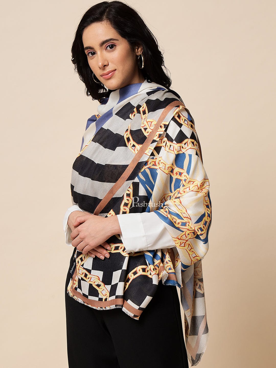 Pashtush India Womens Stoles and Scarves Scarf Pashtush Womens Extra Fine Soft Bamboo Stole, Multicolour