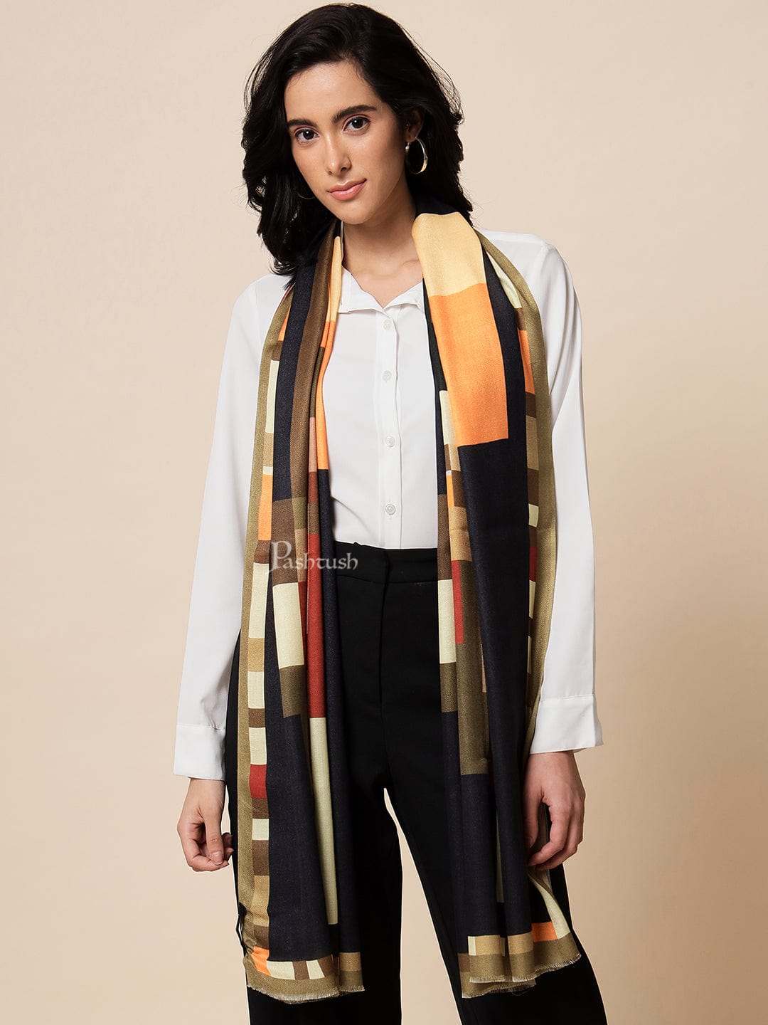 Pashtush India Womens Stoles and Scarves Scarf Pashtush Womens Extra Fine Soft Bamboo Stole, Multicolour