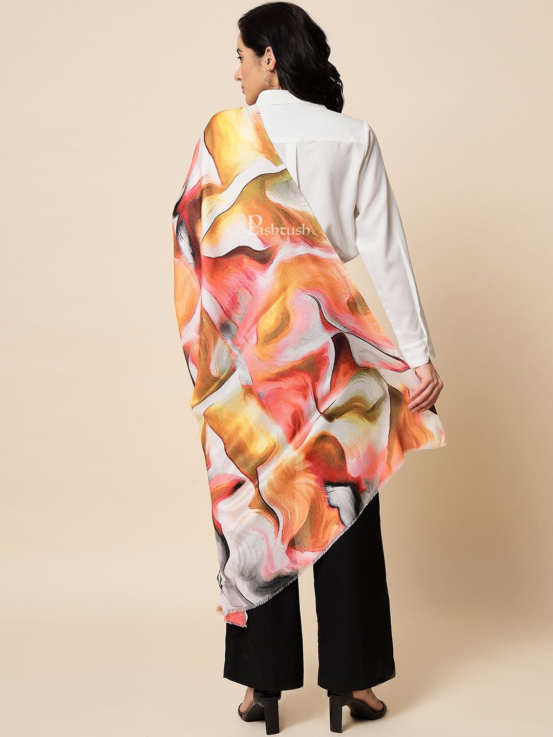 Pashtush India Womens Stoles and Scarves Scarf Pashtush Womens Extra Fine Soft Bamboo Stole, Multicolour