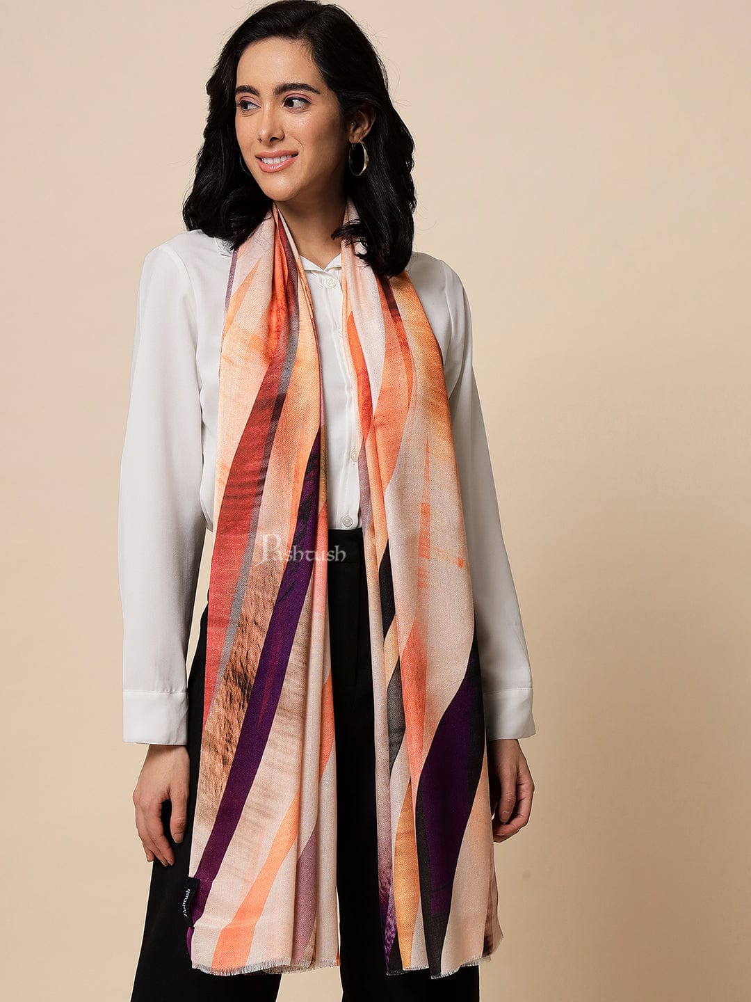 Pashtush India Womens Stoles and Scarves Scarf Pashtush Womens Extra Fine Soft Bamboo Stole, Multicolour