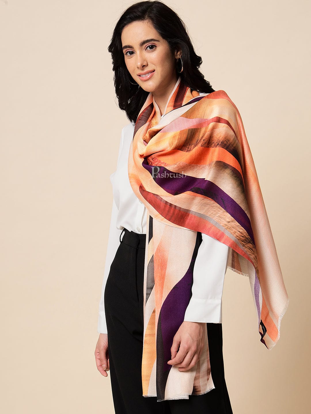 Pashtush India Womens Stoles and Scarves Scarf Pashtush Womens Extra Fine Soft Bamboo Stole, Multicolour