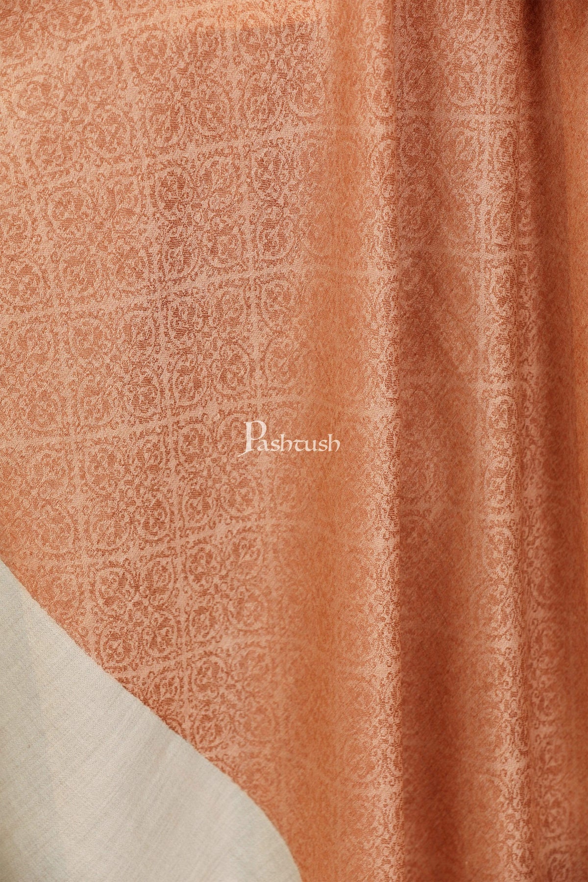 Pashtush India 114x228 Pashtush Womens Extra Fine Wool Shawl, Jacquard, Soft, Warm and Ultra Light Weight