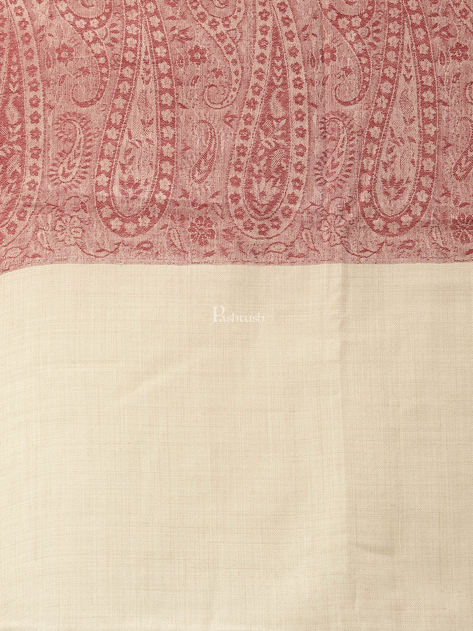 Pashtush India Womens Shawls Pashtush Womens Extra Fine Wool Shawl, Jacquard, Soft, Warm And Ultra Light Weight