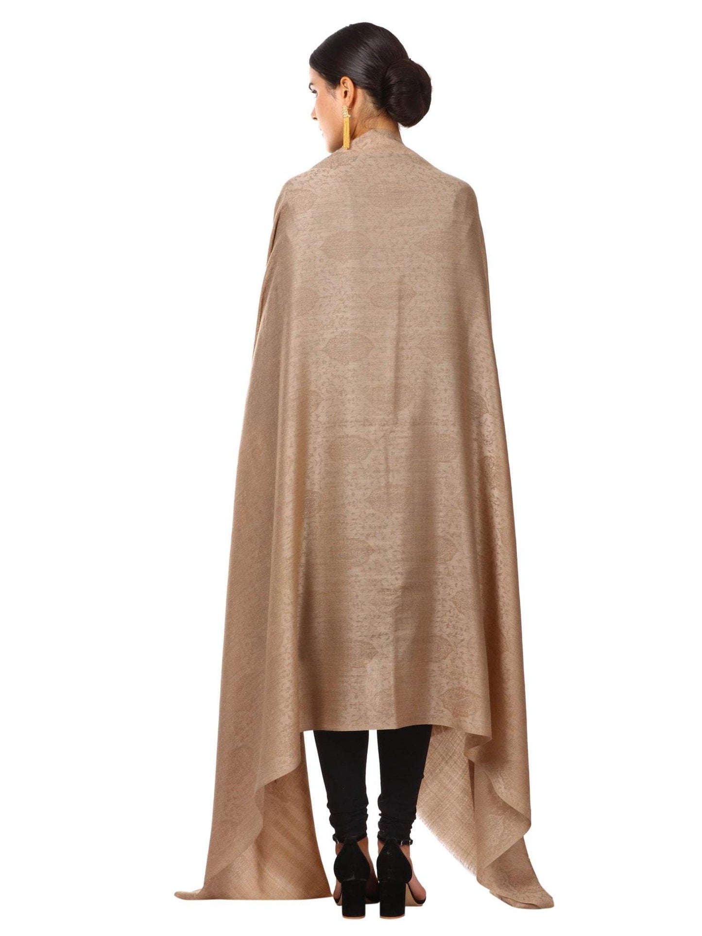 Pashtush India 100x200 Pashtush Womens Extra Fine WooL Shawl, Jacquard, Soft, Warm and Ultra Light Weight