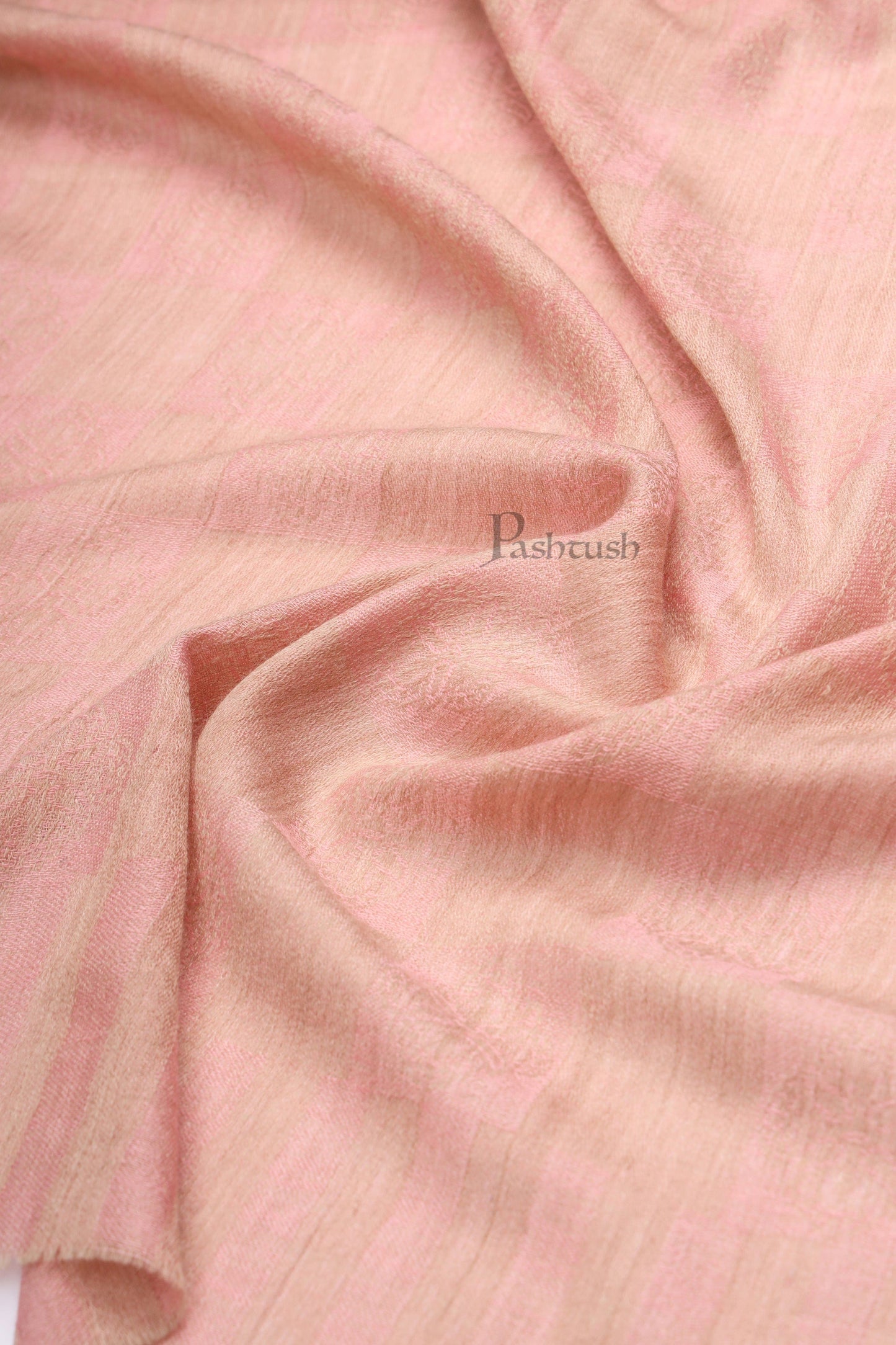 Pashtush India Womens Stoles and Scarves Scarf Pashtush Womens Extra Fine Wool Stole, Checkered Design, Pink