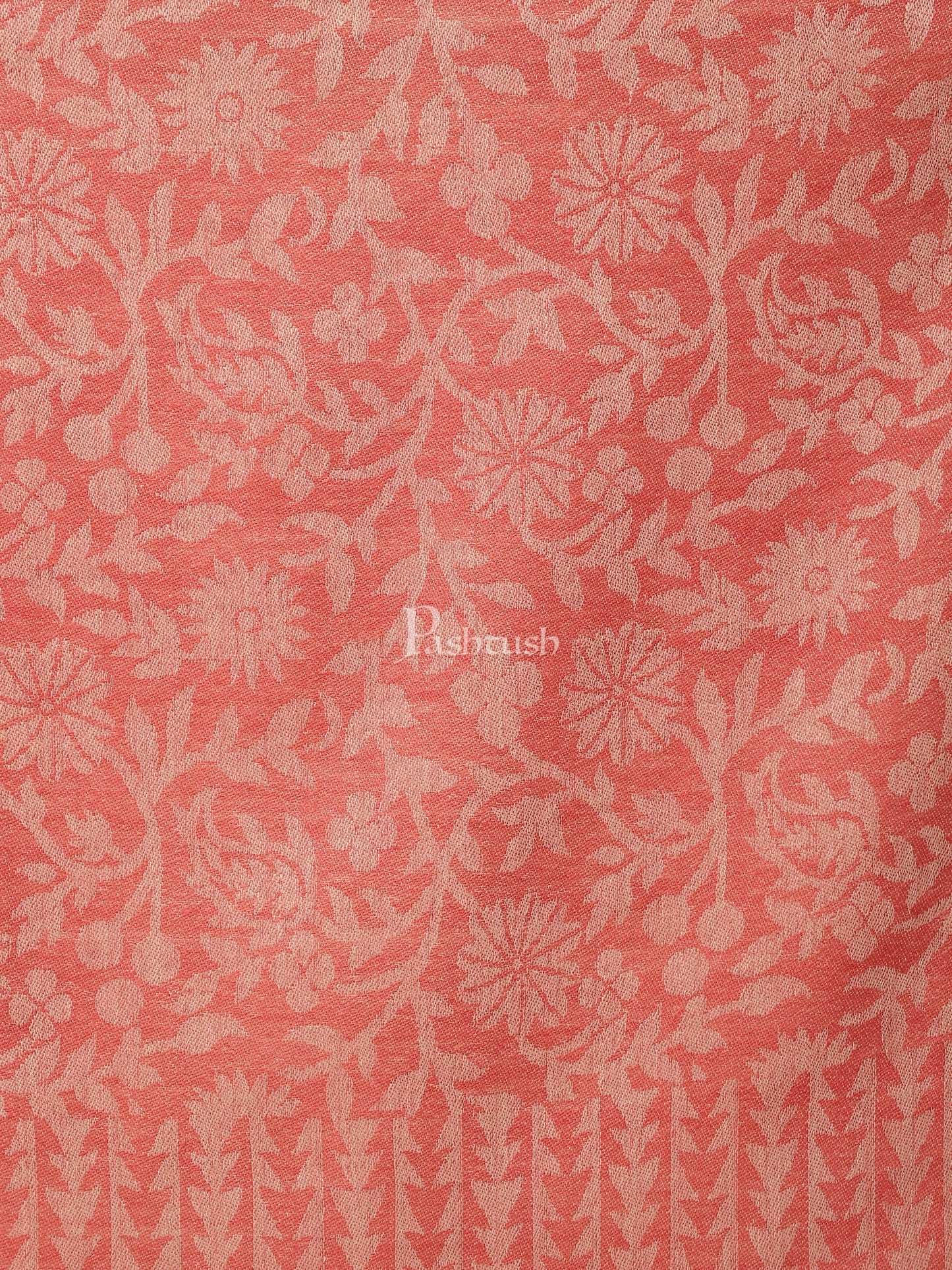 Pashtush India Womens Stoles and Scarves Scarf Pashtush womens Extra Fine Wool Stole, floral design, Rose