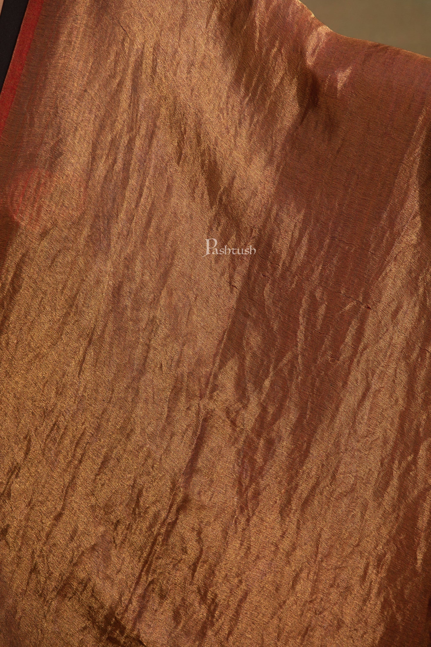 Pashtush India Womens Stoles and Scarves Scarf Pashtush Womens Extra Fine Wool Stole, Reversible Zari Design, Maroon