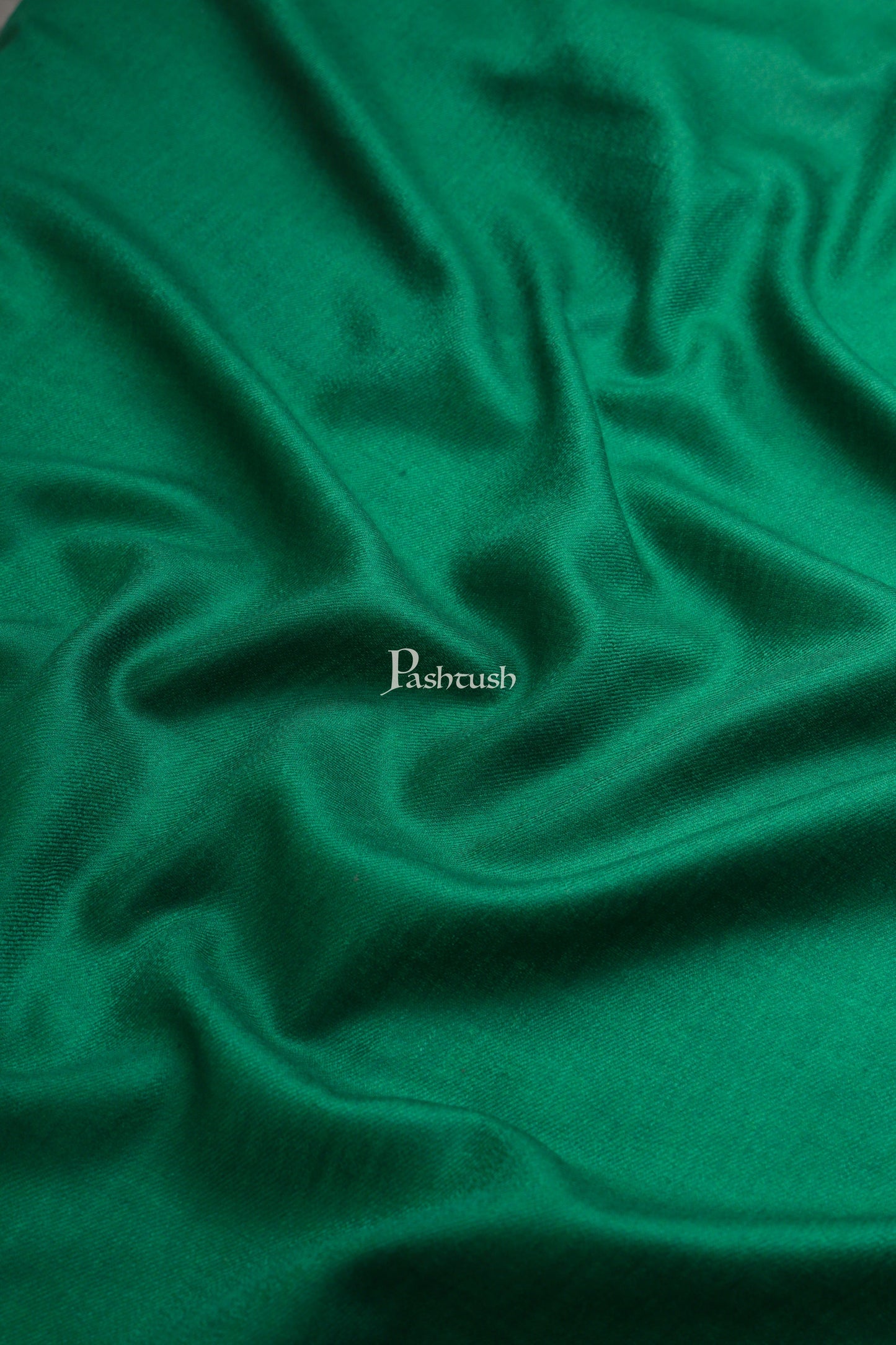 Pashtush India Womens Stoles and Scarves Scarf Pashtush Womens Extra Fine Wool Stole, Solid Design, Green