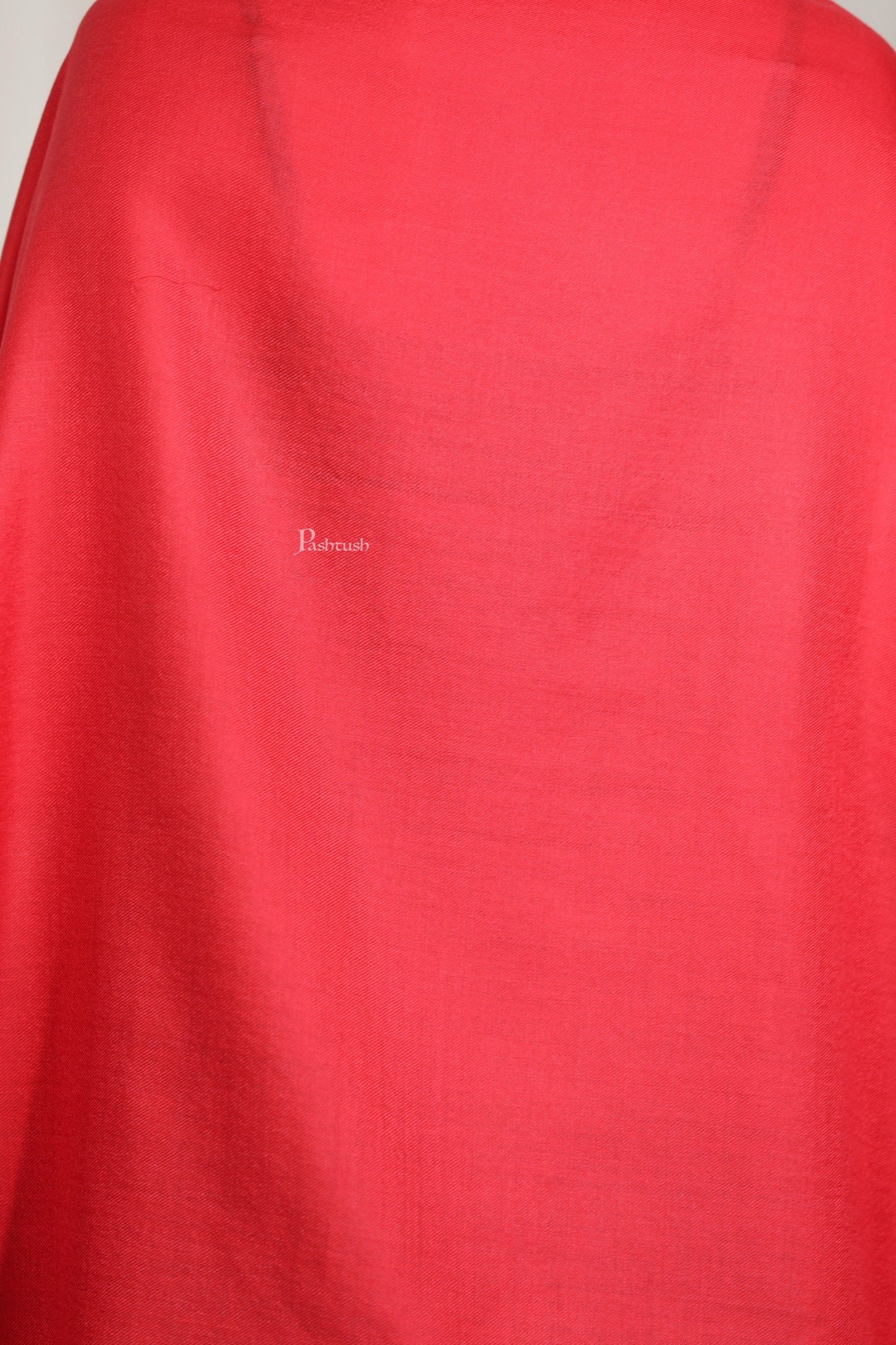 Pashtush India Womens Stoles Pashtush Womens Extra Fine Wool Stole, Solid Plain Design, Red