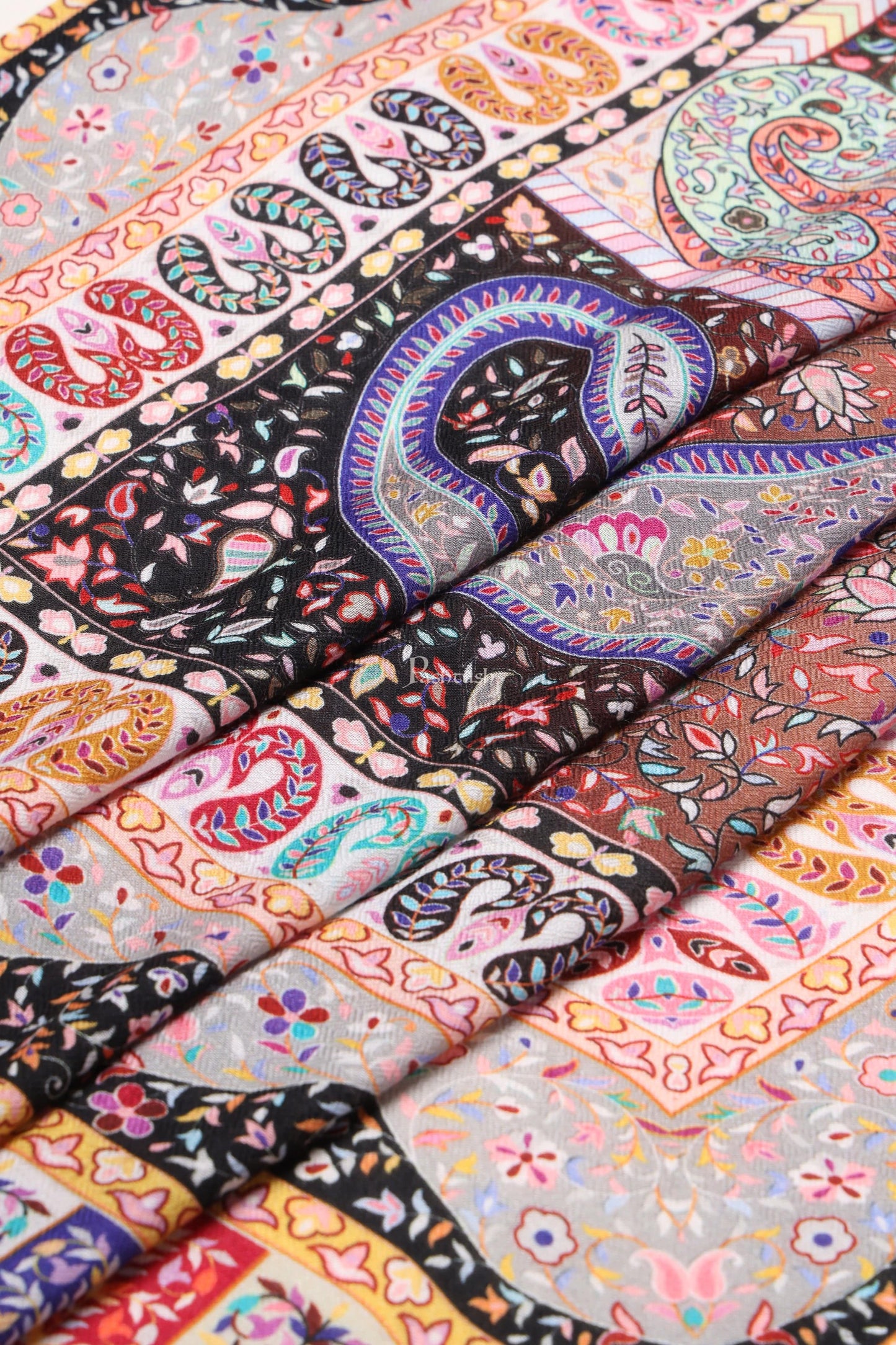 Pashtush India Womens Stoles Pashtush Womens Extra Soft Bamboo Stole, Paisley Dreams, Multicolour