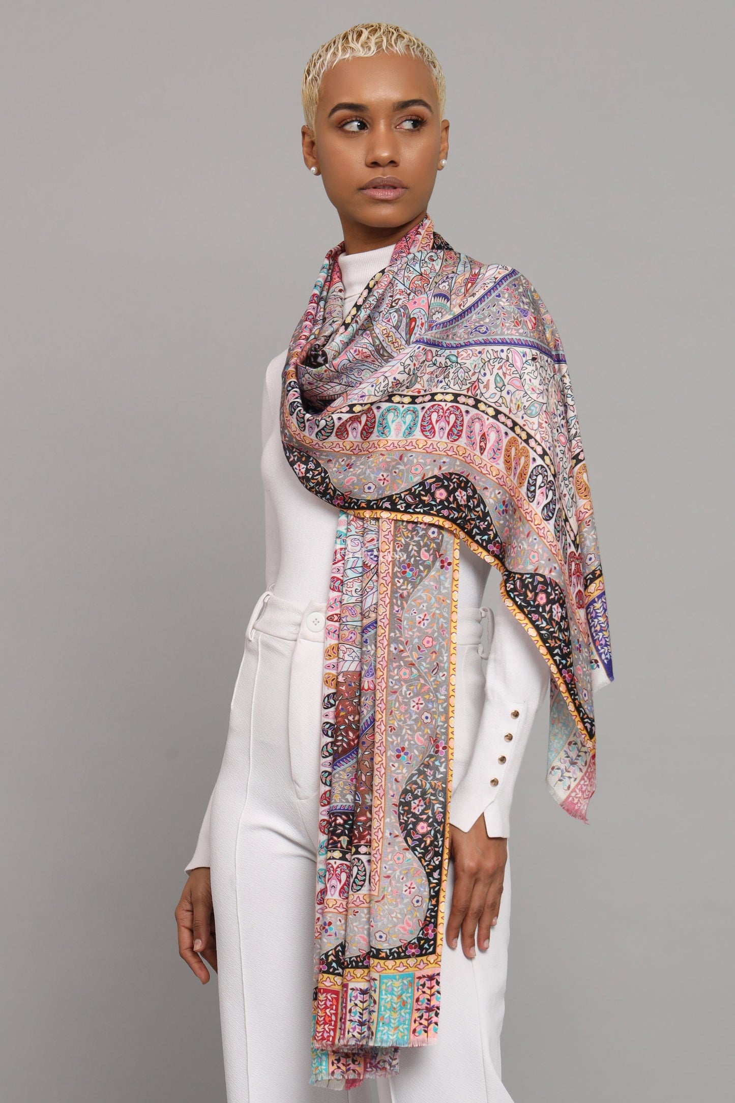 Pashtush India Womens Stoles Pashtush Womens Extra Soft Bamboo Stole, Paisley Dreams, Multicolour