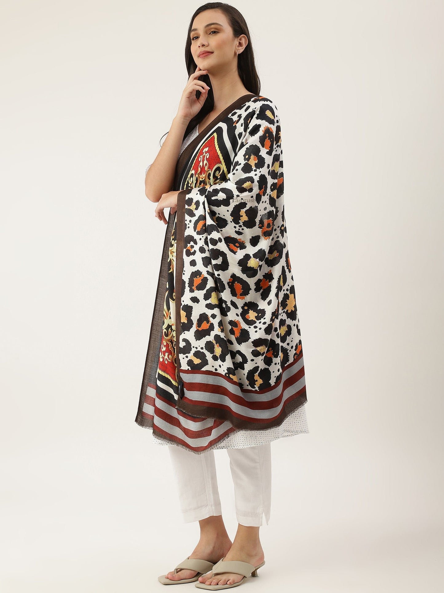 Pashtush India Womens Stoles and Scarves Scarf Pashtush Womens Extra Soft, Printed Bamboo Scarf, Multicolour