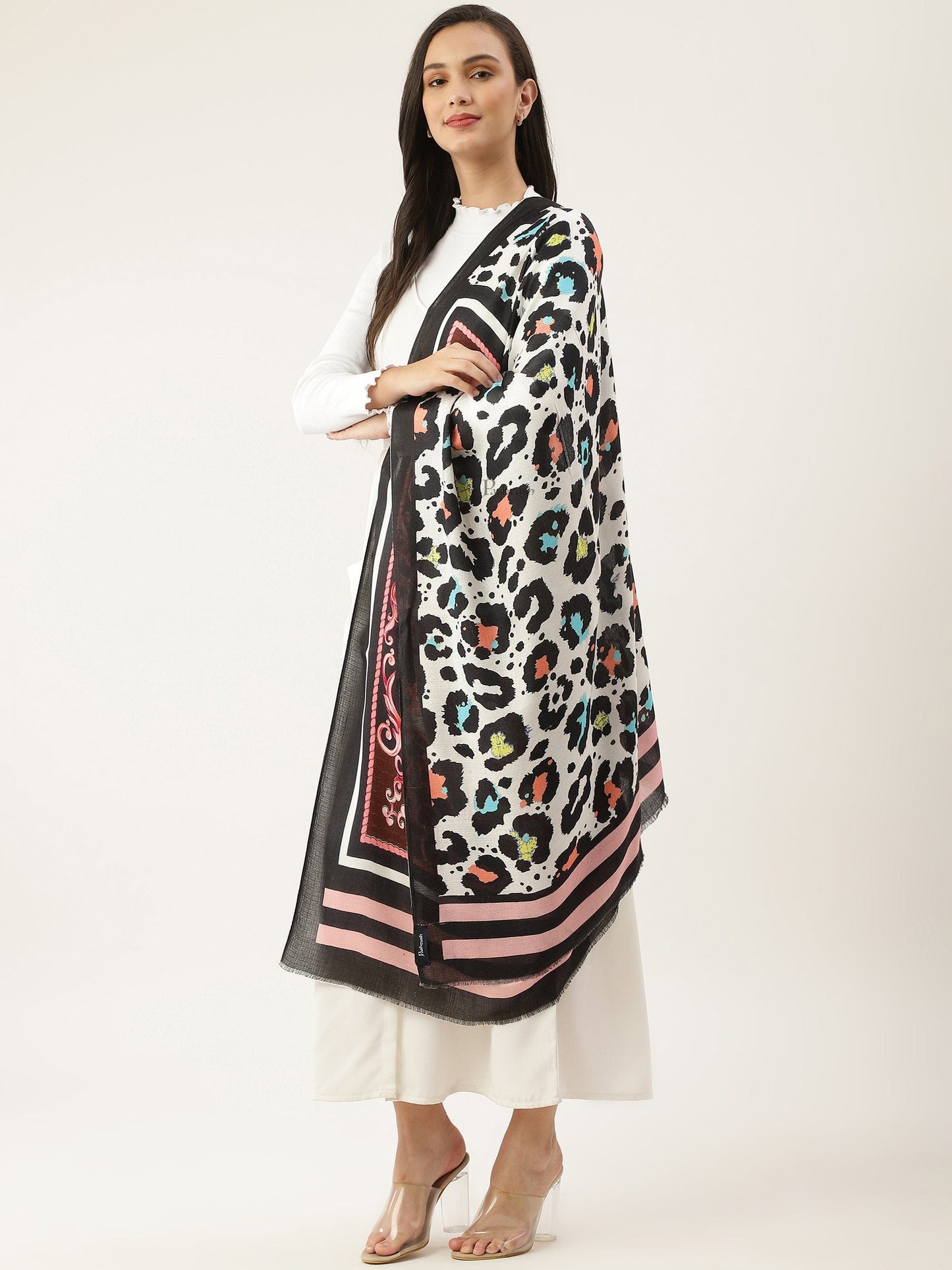 Pashtush India Womens Stoles and Scarves Scarf Pashtush Womens Extra Soft, Printed Bamboo Scarf, Multicolour