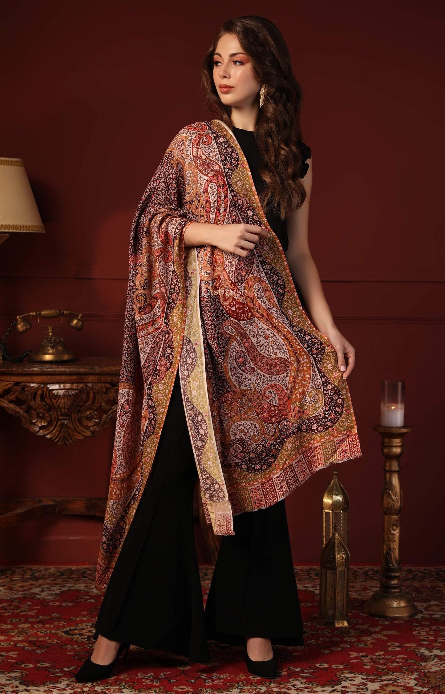 Pashtush India 100x200 PASHTUSH WOMENS EXTRA SOFT, PRINTED BAMBOO SCARF, Multicoloured